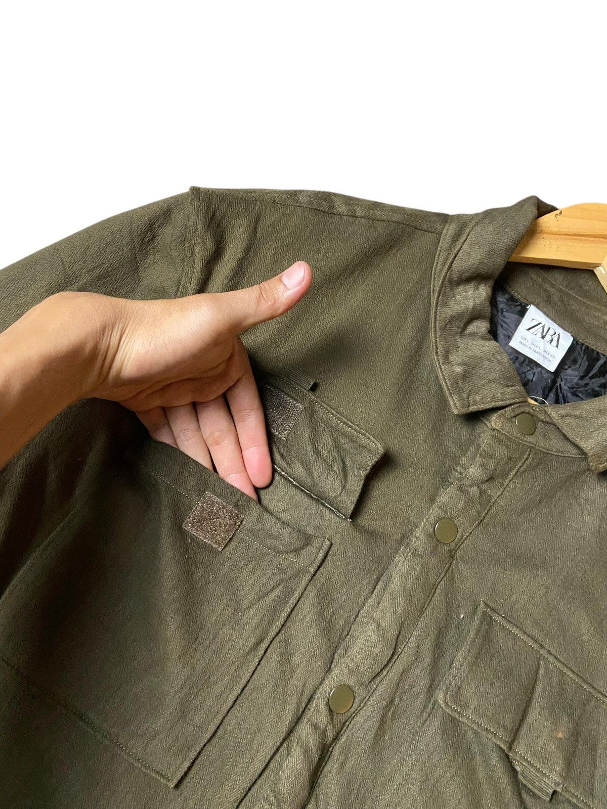 Designer × Vintage × Zara ZARA Military Style Double Pocket Jacket (125) Size US L / EU 52-54 / 3 - 4 Thumbnail