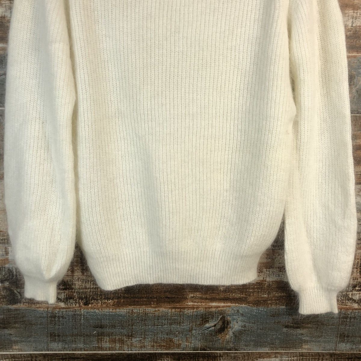 Homespun Knitwear × Japanese Brand DLL Je Chichi White mohair shaggy Knitwear #C043 Size M / US 6-8 / IT 42-44 - 6 Thumbnail