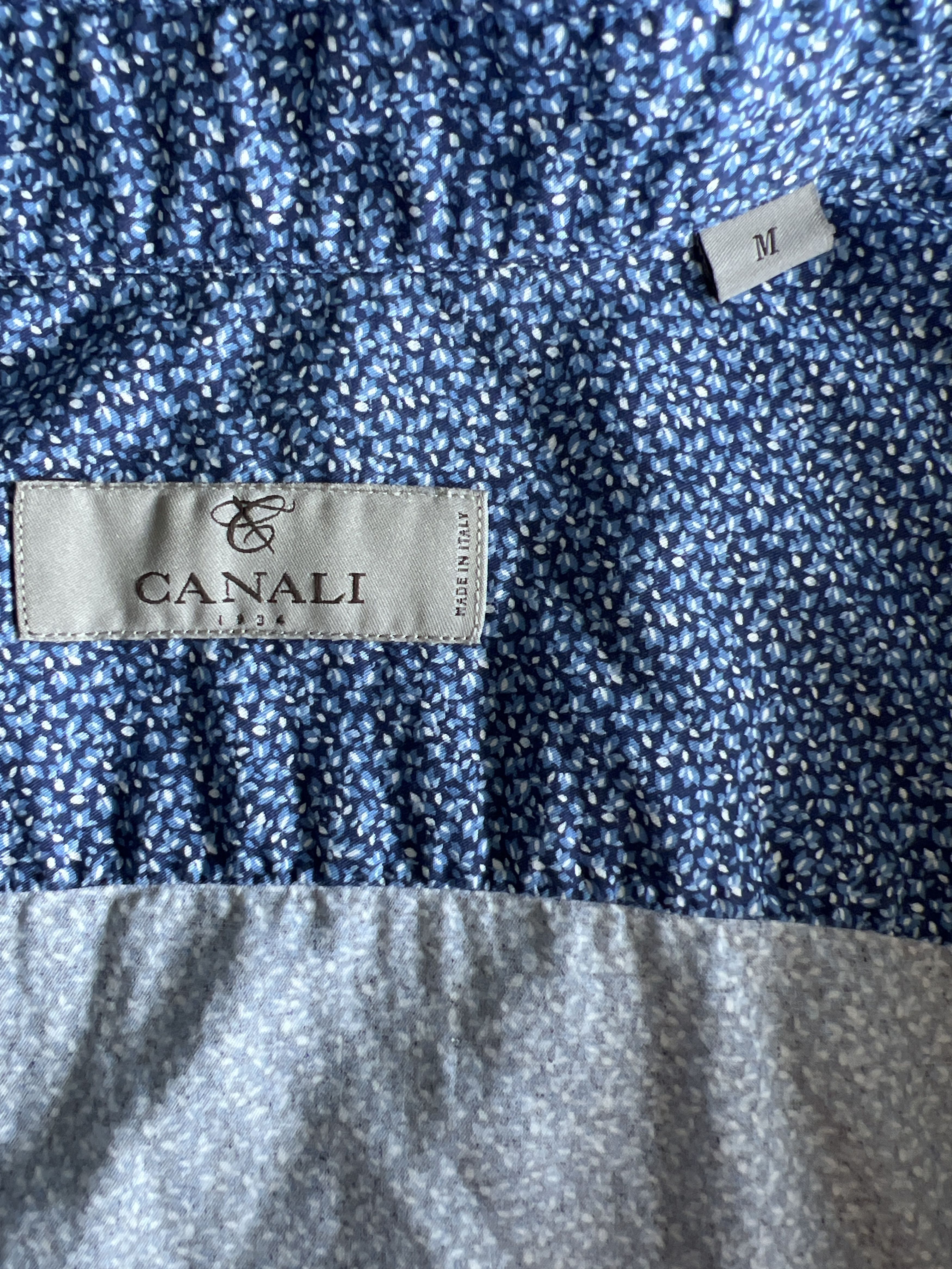 Canali long-sleeve button-up shirt (blue floral pattern) Size US M / EU 48-50 / 2 - 4 Thumbnail