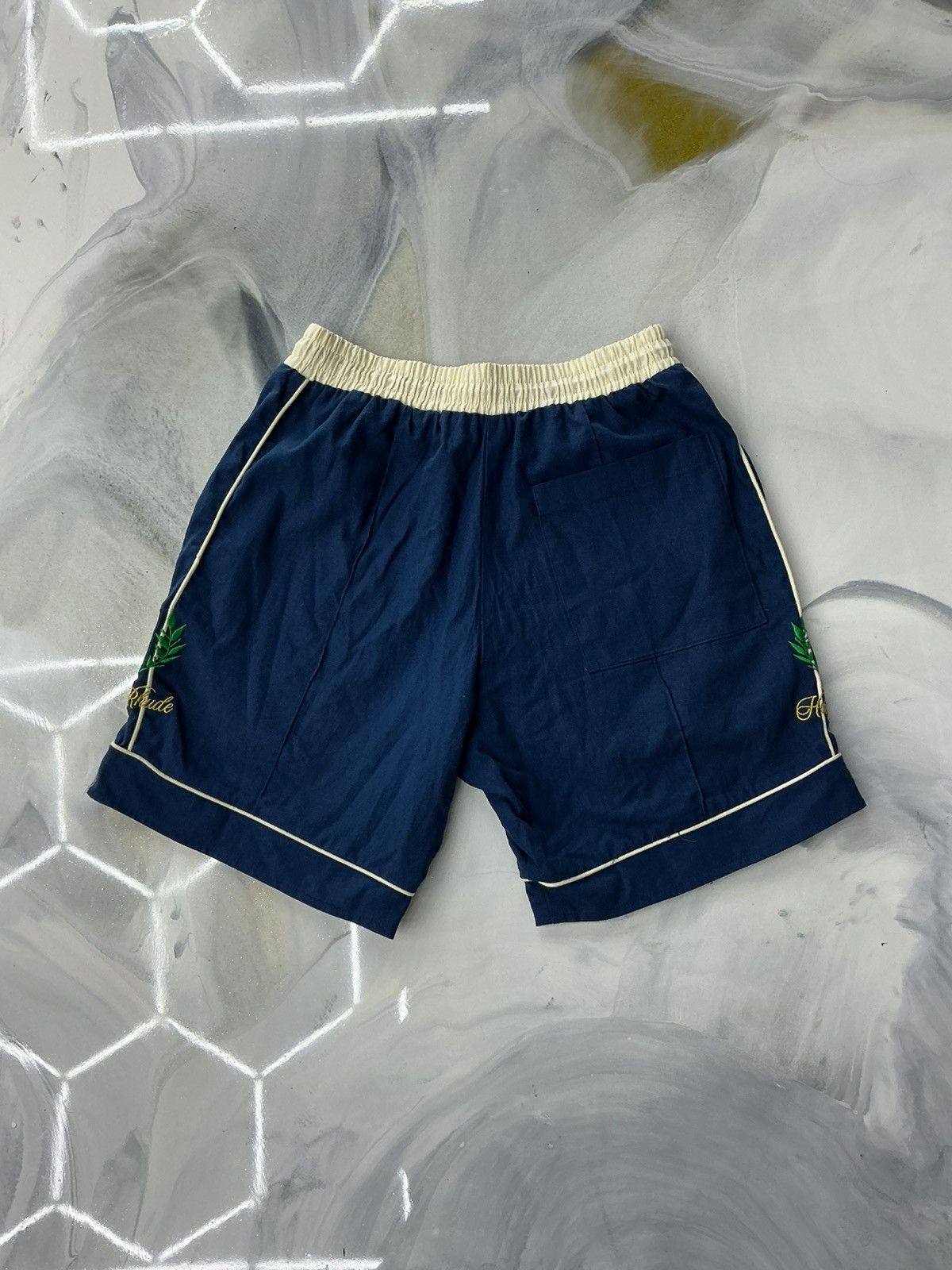 Rhude Rhude Shorts Navy Cream Yellow Size S Size US 30 / EU 46 - 2 Thumbnail