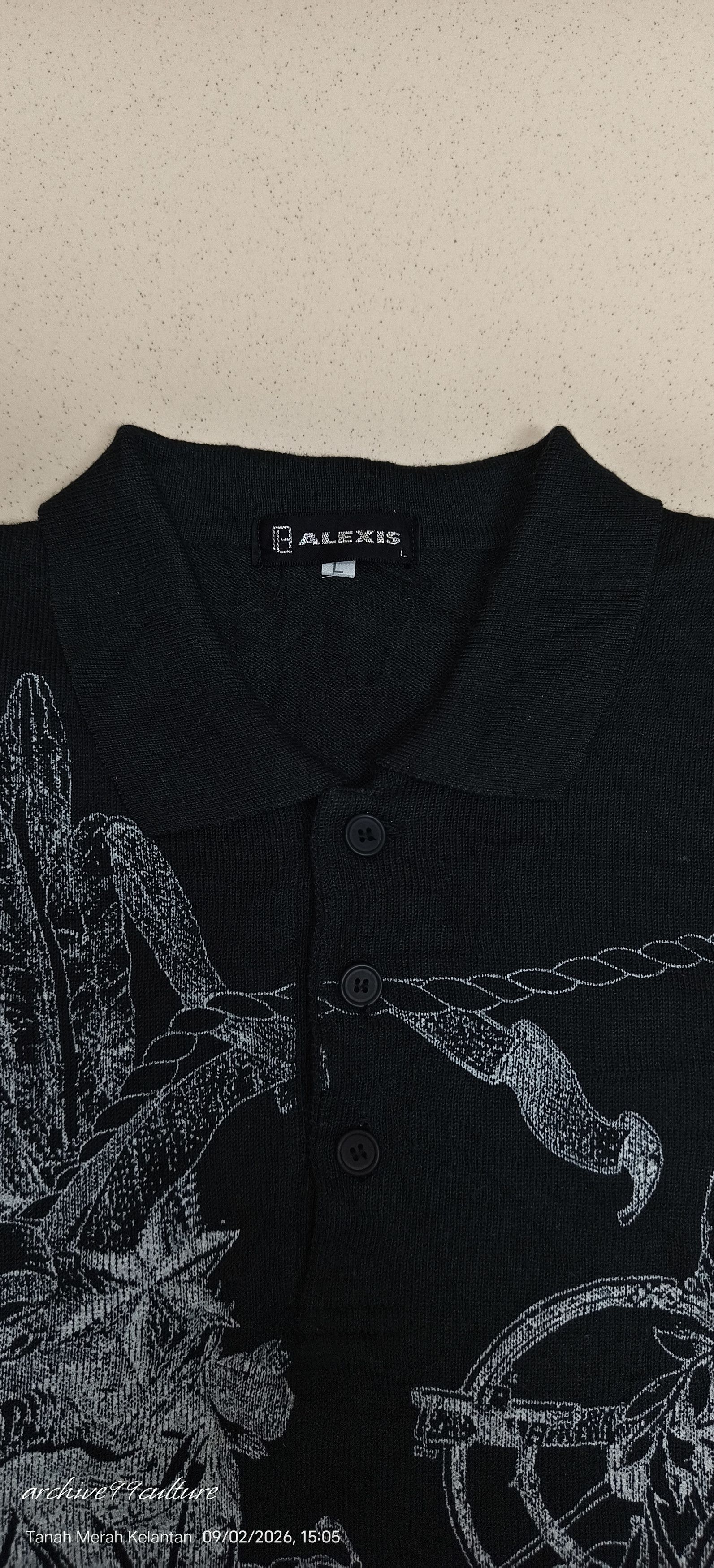 Japanese Brand Vintage Alexis Japan Abstract Graphic Knit Polo Shirt Size US M / EU 48-50 / 2 - 9 Thumbnail