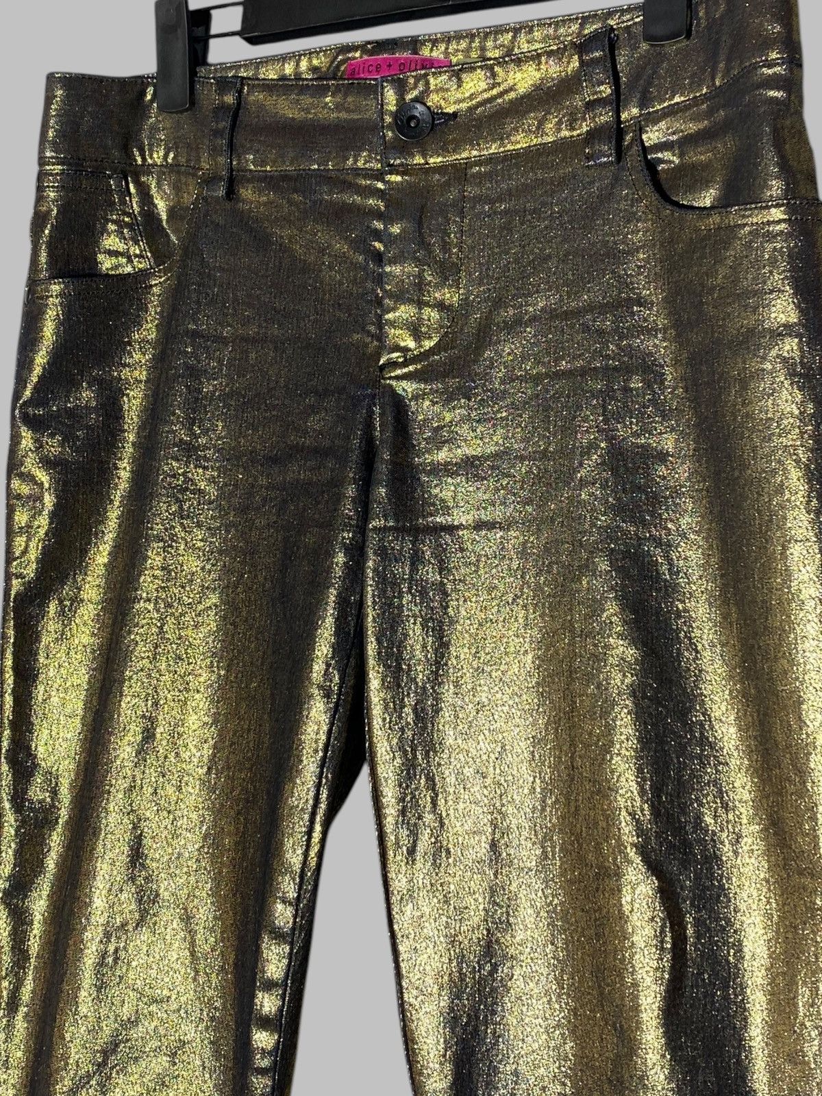 Alice + Olivia Alice + Olivia Shimmer Gold Women’s Pants Made In USA Size 30" / US 8 / IT 44 - 7 Thumbnail