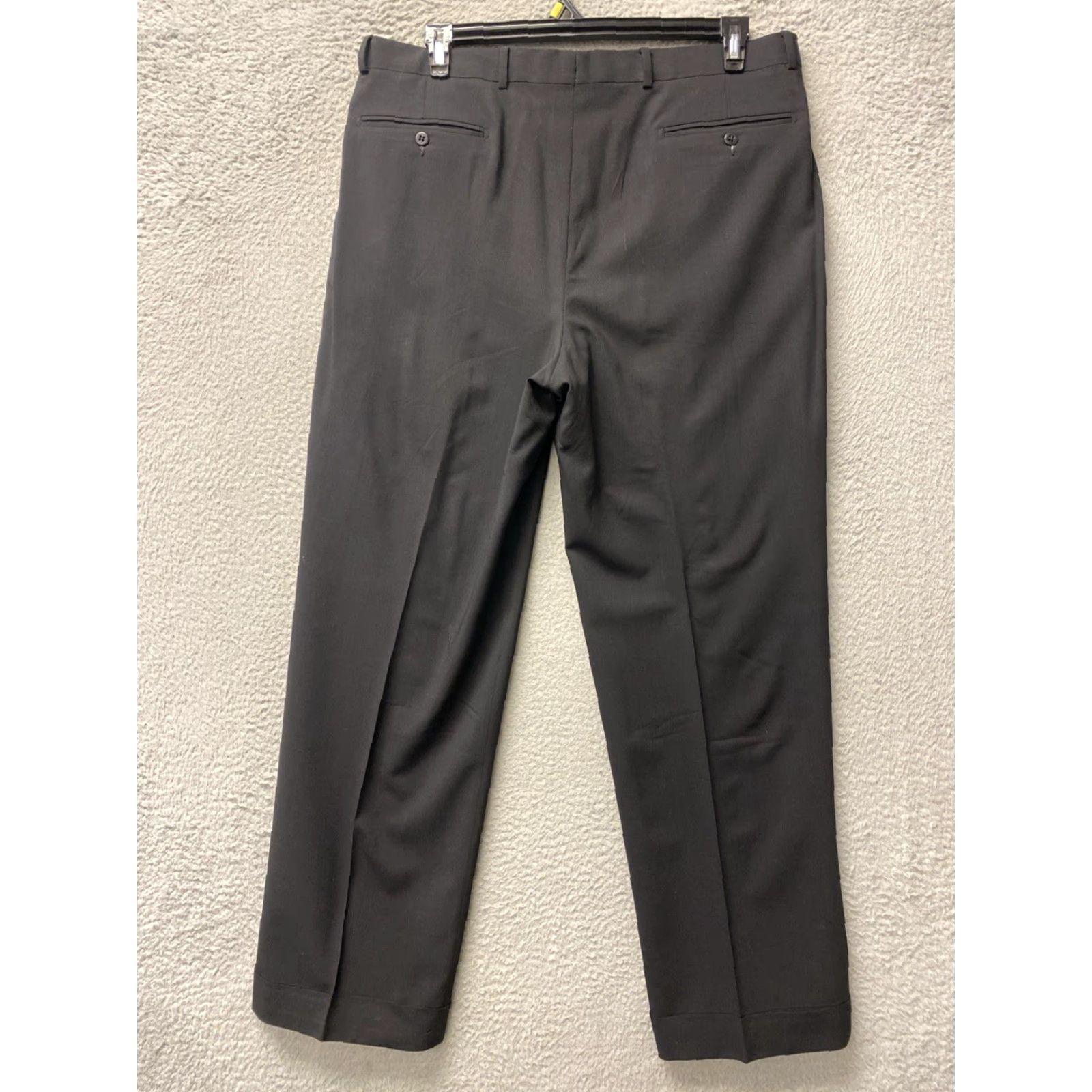 Zanella Zanella Duncan Pleated Dress Pants Mens 36x32 Wool Black Size US 36 / EU 52 - 6 Thumbnail