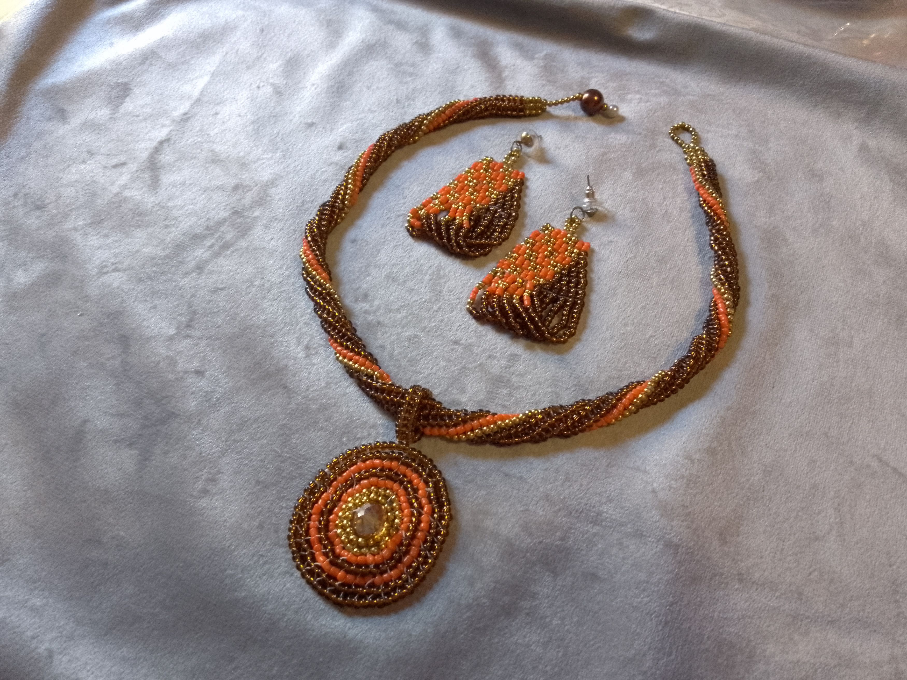 Handmade Necklace Vintage antique style Pendant Earrings Size ONE SIZE - 3 Thumbnail