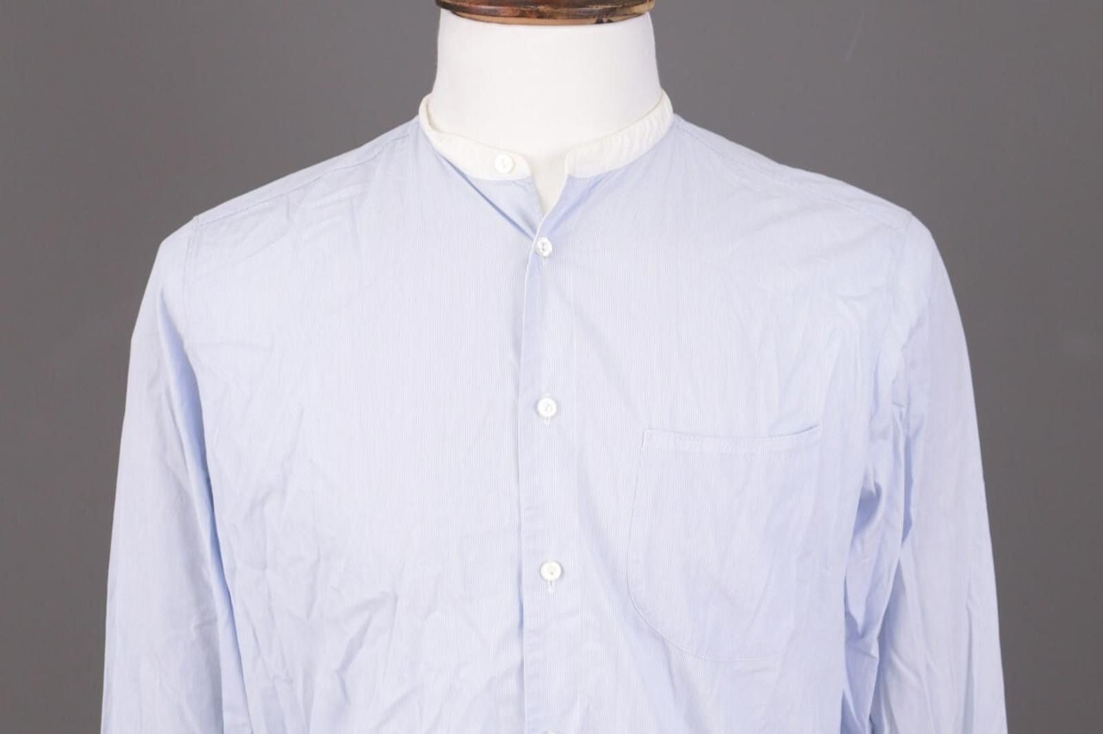Bogloili Blue Pinstripe Collar Button Shirt Size 41 / 16