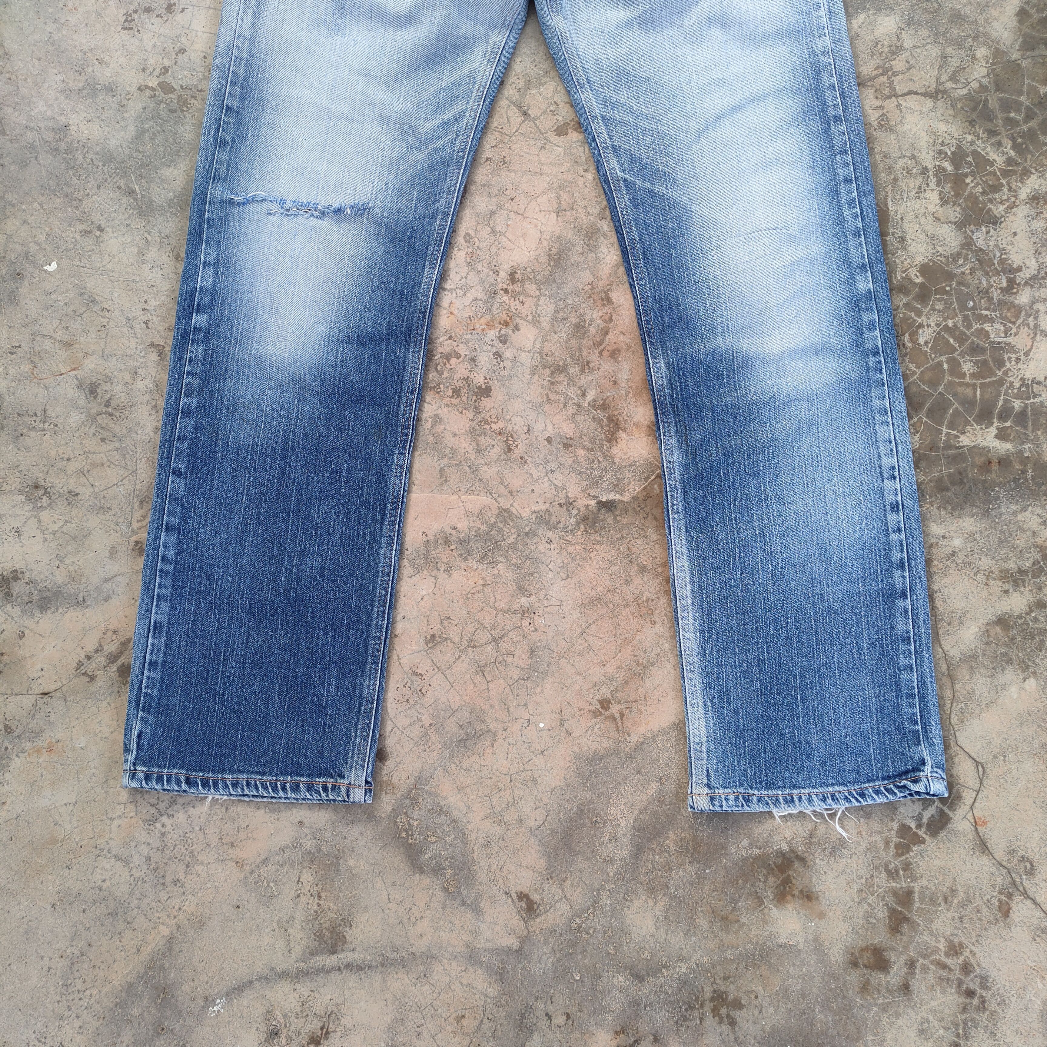 Edwin VINTAGE FADED EDWIN MUD WASHED RIPPEP JEAN DENIM PANTS Size US 33 - 3 Thumbnail