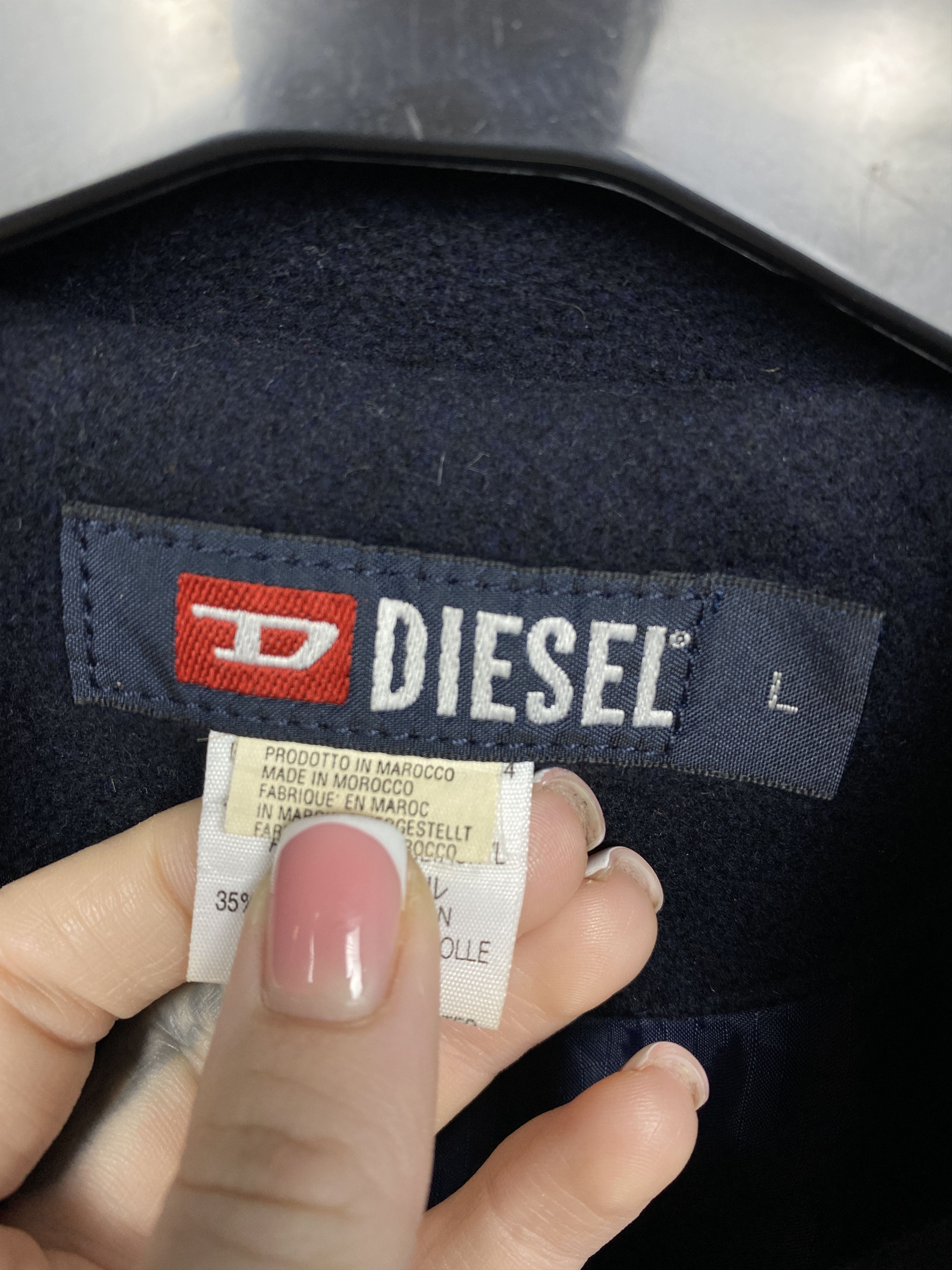 Diesel Vintage Womens Double Breasted Wool Coat Jacket