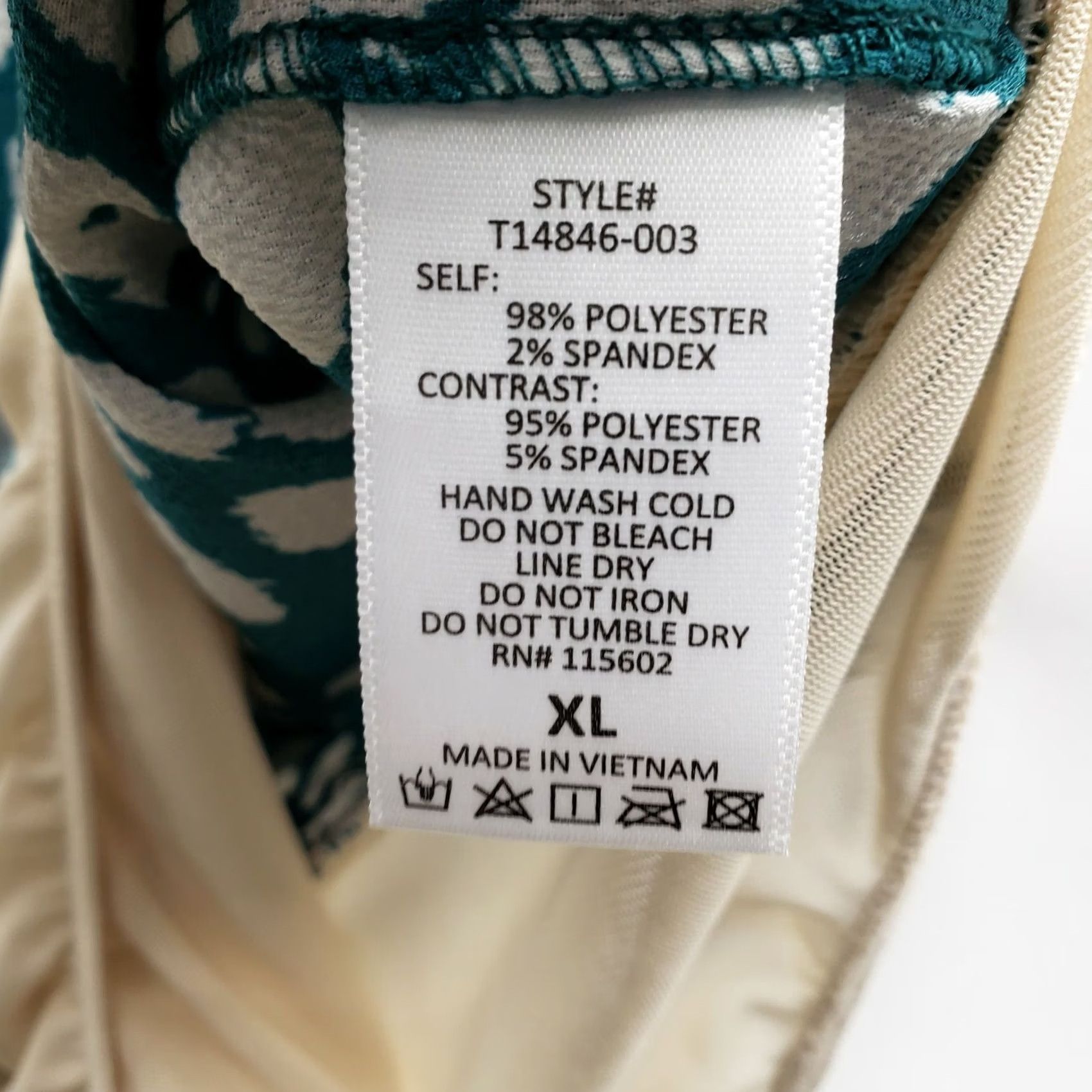 Vintage Lush floral key hole bodysuit size XL green white NEW Women's Size XL / US 12-14 / IT 48-50 - 3 Thumbnail