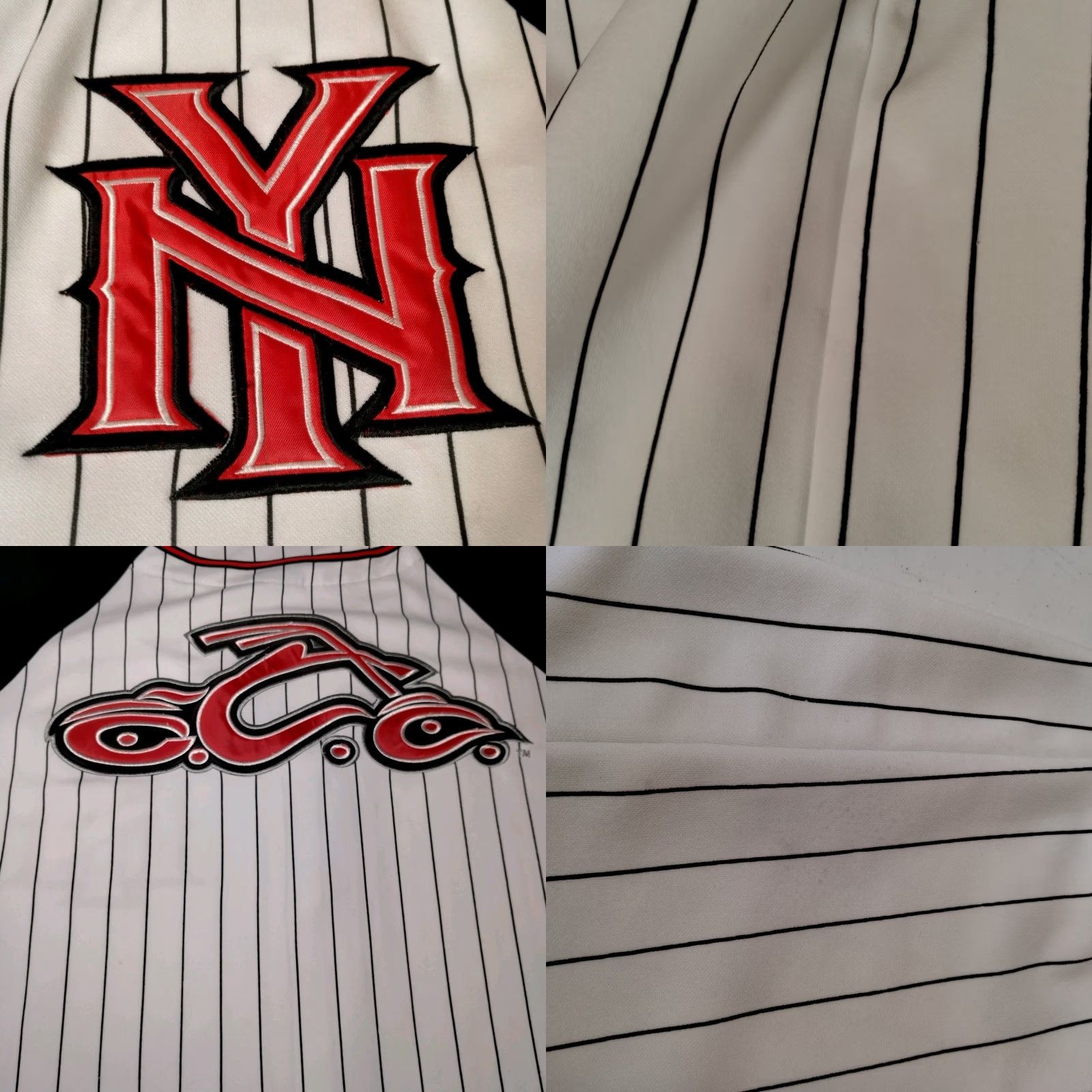 Vintage VINTAGE Orange County Choppers New York Shirt XL Baseball Jersey Motorcycle Pinstripe Shirt X L White Embroidered Choppers Men Size US XL / EU 56 / 4 - 9 Thumbnail
