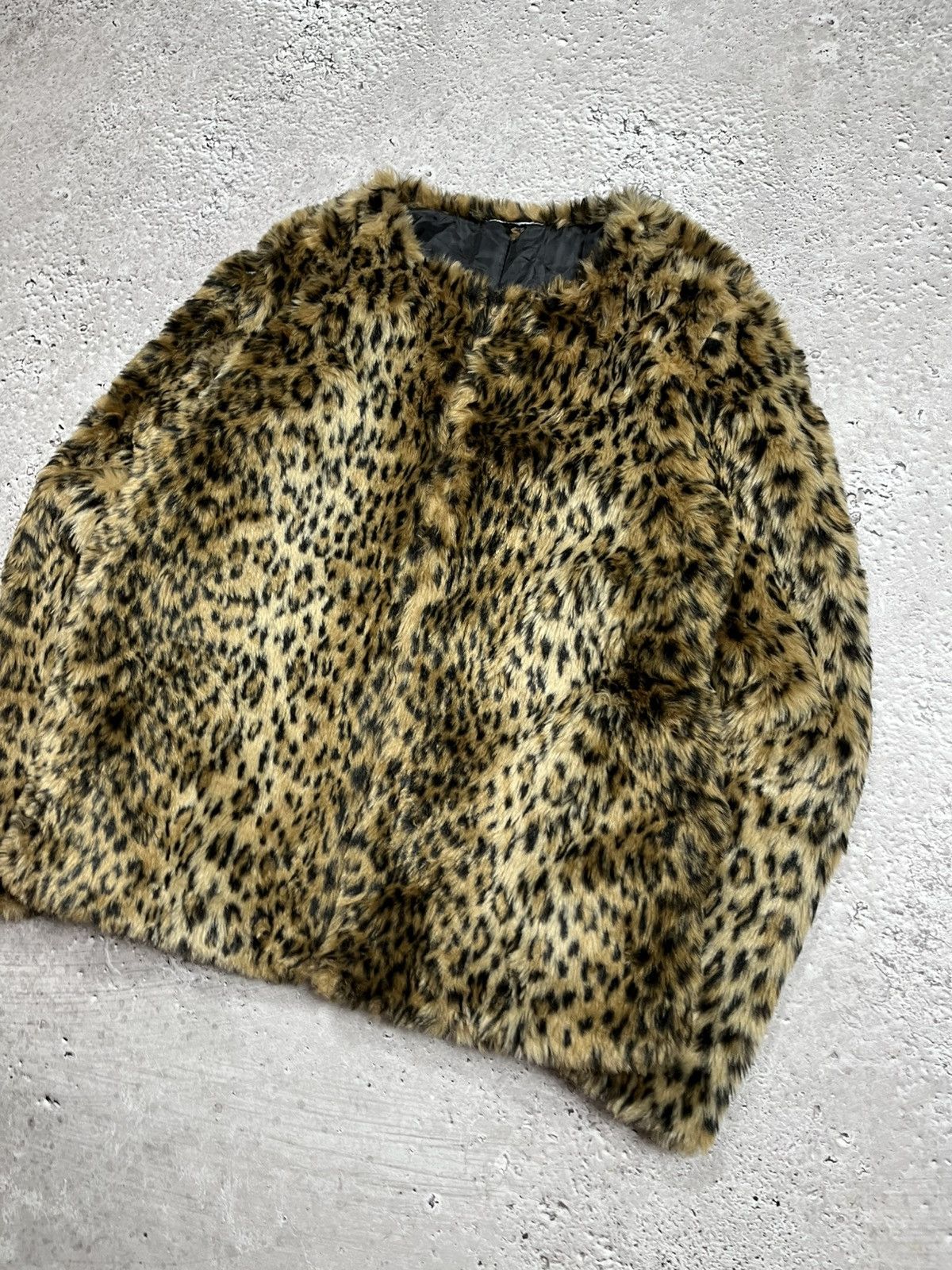 Other Y2K Faux Fur Leopard Print Jacket Retro 2000s Style Size L / US 10 / IT 46 - 2 Thumbnail