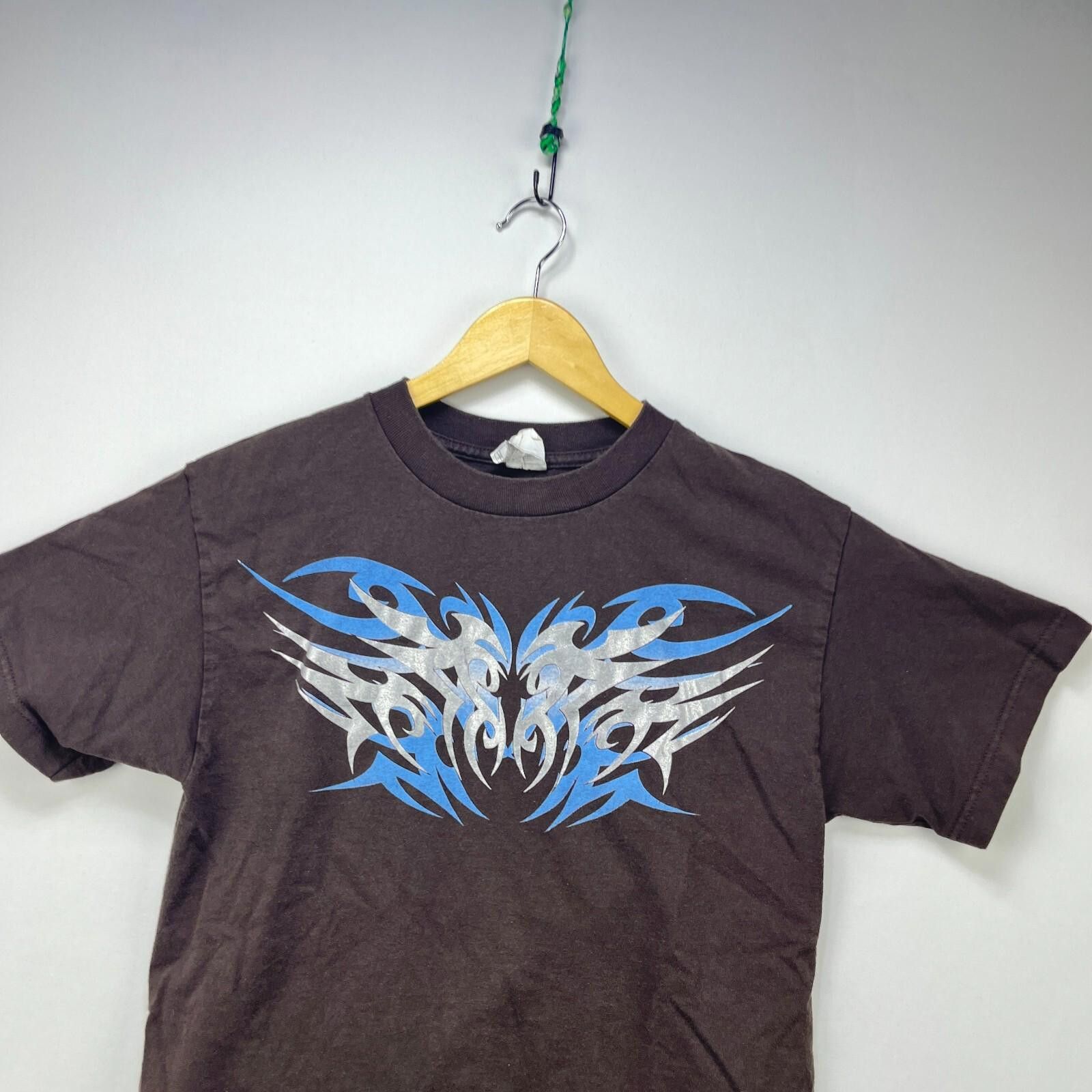 Vintage Vintage Y2K Tribal Graphic T-Shirt Blue Flames XS Skater Size US M / EU 48-50 / 2 - 2 Thumbnail