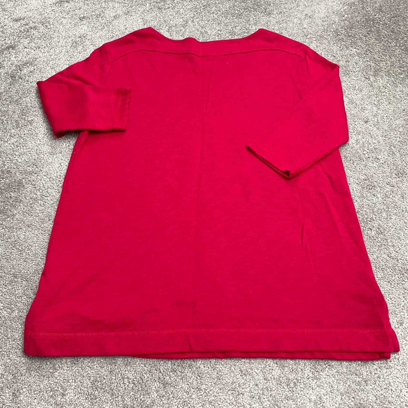 Lands' End Lands' End T-Shirt Mens Medium Mock Neck 3/4 Sleeve Cotton Casual Pink Top Size M / US 6-8 / IT 42-44 - 2 Thumbnail
