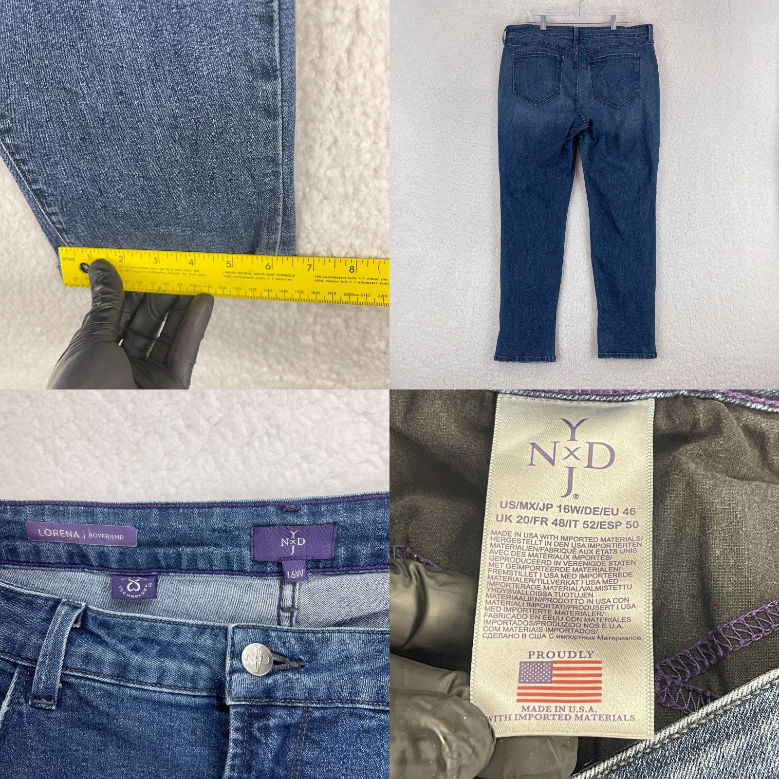 NYDJ NYDJ Lorena Boyfriend Jeans Womens Size 16W Blue Denim High-Rise 5-Pocket Regular Size 38" / US 16 / IT 52 - 9 Thumbnail