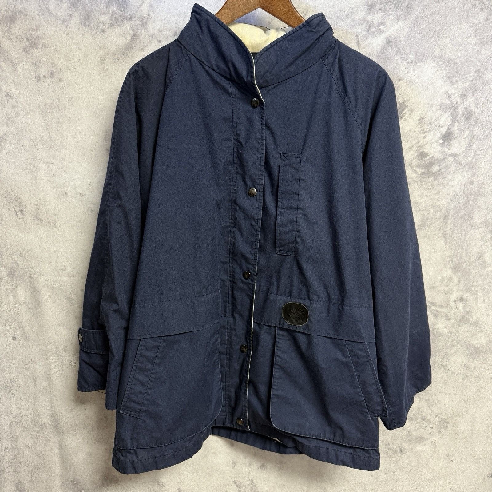 Burberry Vintage Burberry Jacket Mens Large 24x28 Blue Hide a Hood En Size L / US 10 / IT 46 - 1 Thumbnail