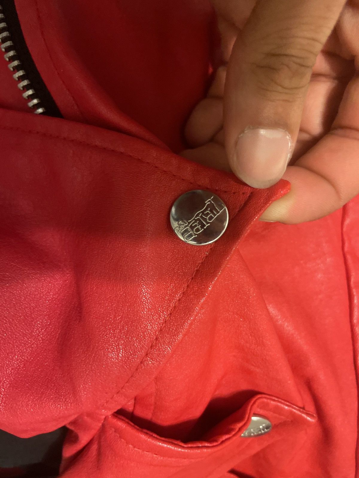 Tripp NYC × Vintage Tripp NYC Red Leather Moto Jacket Size US S / EU 44-46 / 1 - 4 Thumbnail