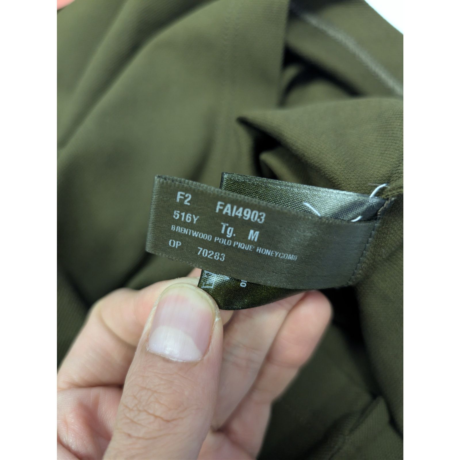 Loro Piana o1rshd1 Double Collar Cotton Piquet Polo Shirt Olive Green Size US M / EU 48-50 / 2 - 20 Thumbnail