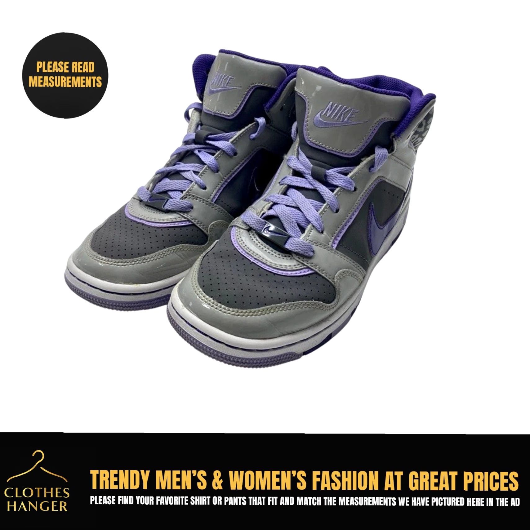 Nike Nike Prestige 3 High Top Shoes 574686-055 Women Size 8 Gray Purple Leopard - Nike Prestige 3 Sneakers Womens 8 Gray Leopard Purple Size M / US 6-8 / IT 42-44 - 2 Thumbnail