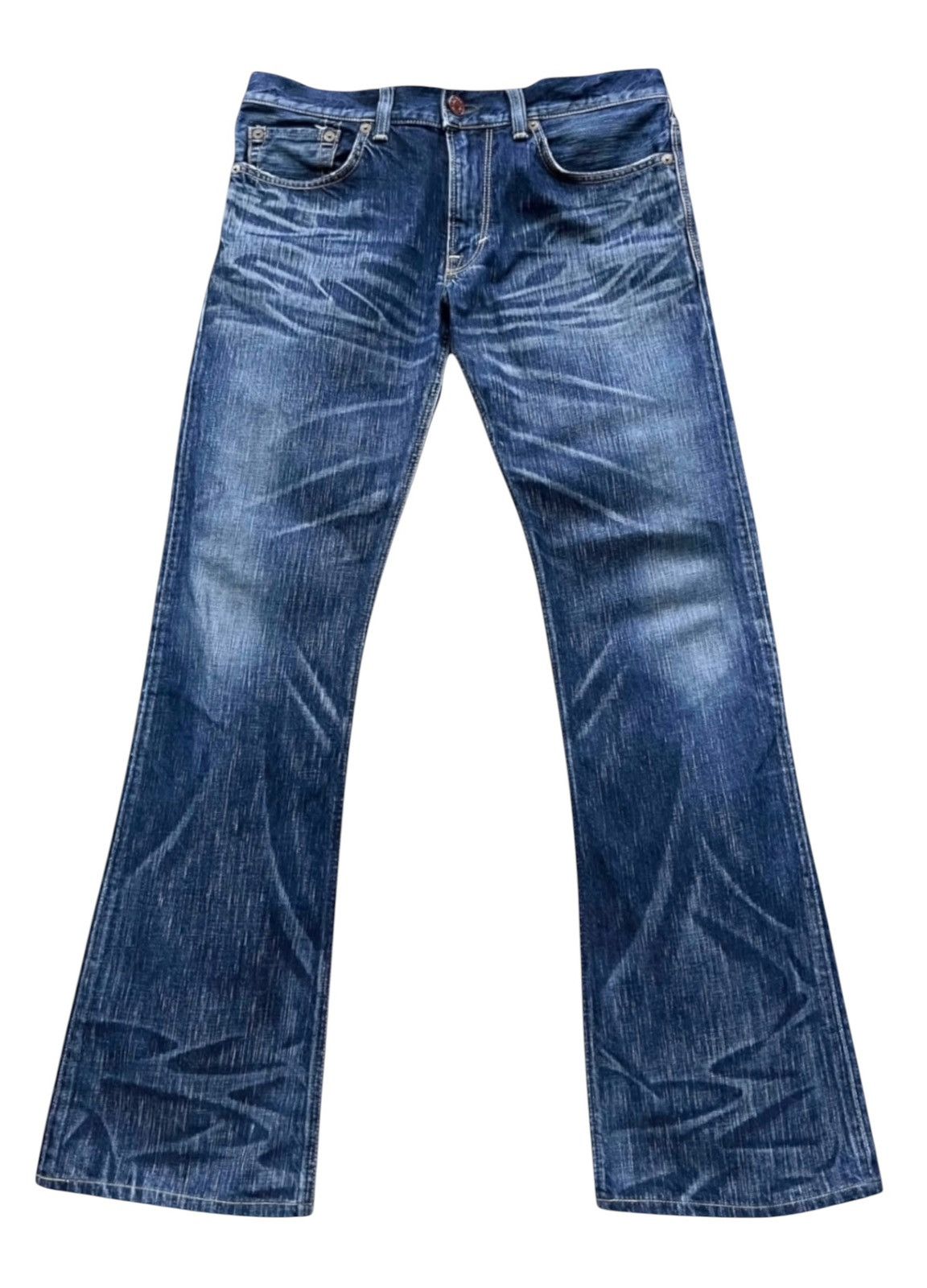 Edwin Vintage Edwin 503 FLARE Grunge Heavy Whisker Blue Denim