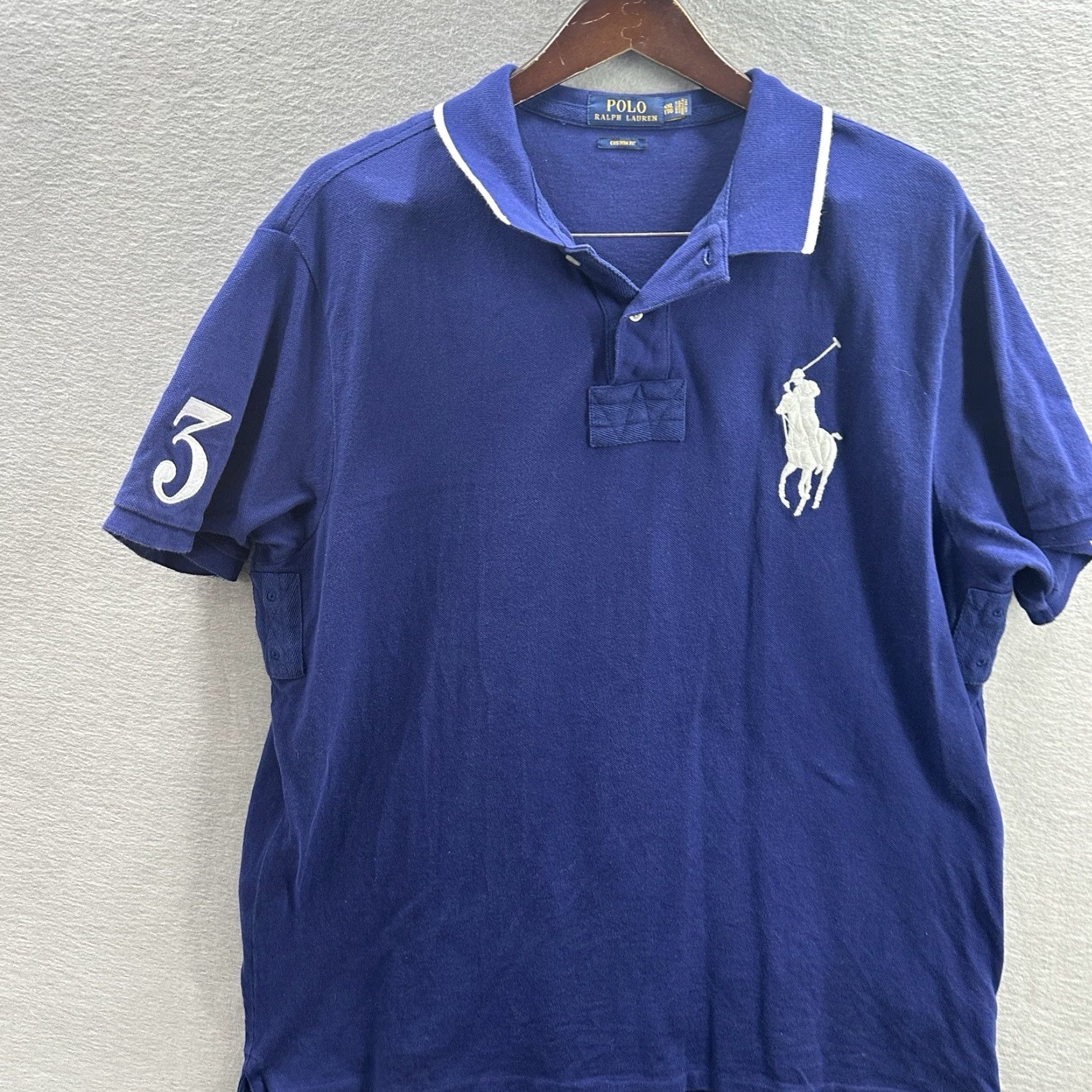 Polo Ralph Lauren Polo Ralph Lauren Polo Shirt Mens XXL Blue Big Pony #3 Rugby Short Sleeve Pique Size US XXL / EU 58 / 5 - 2 Thumbnail