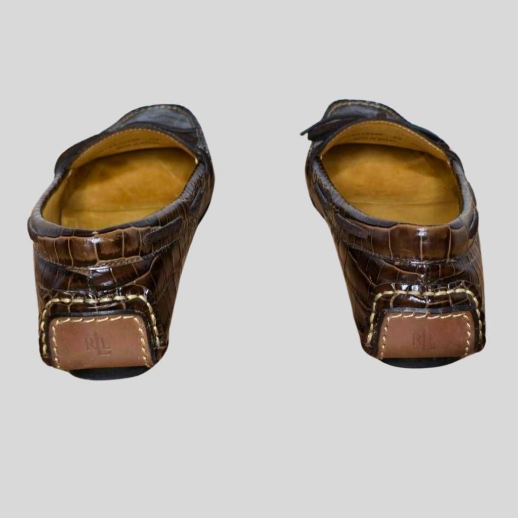 Lauren Ralph Lauren Lauren Ralph Lauren Women's Loafers Size 6B Brown Croc Embos Size US 6 / IT 36 - 7 Thumbnail