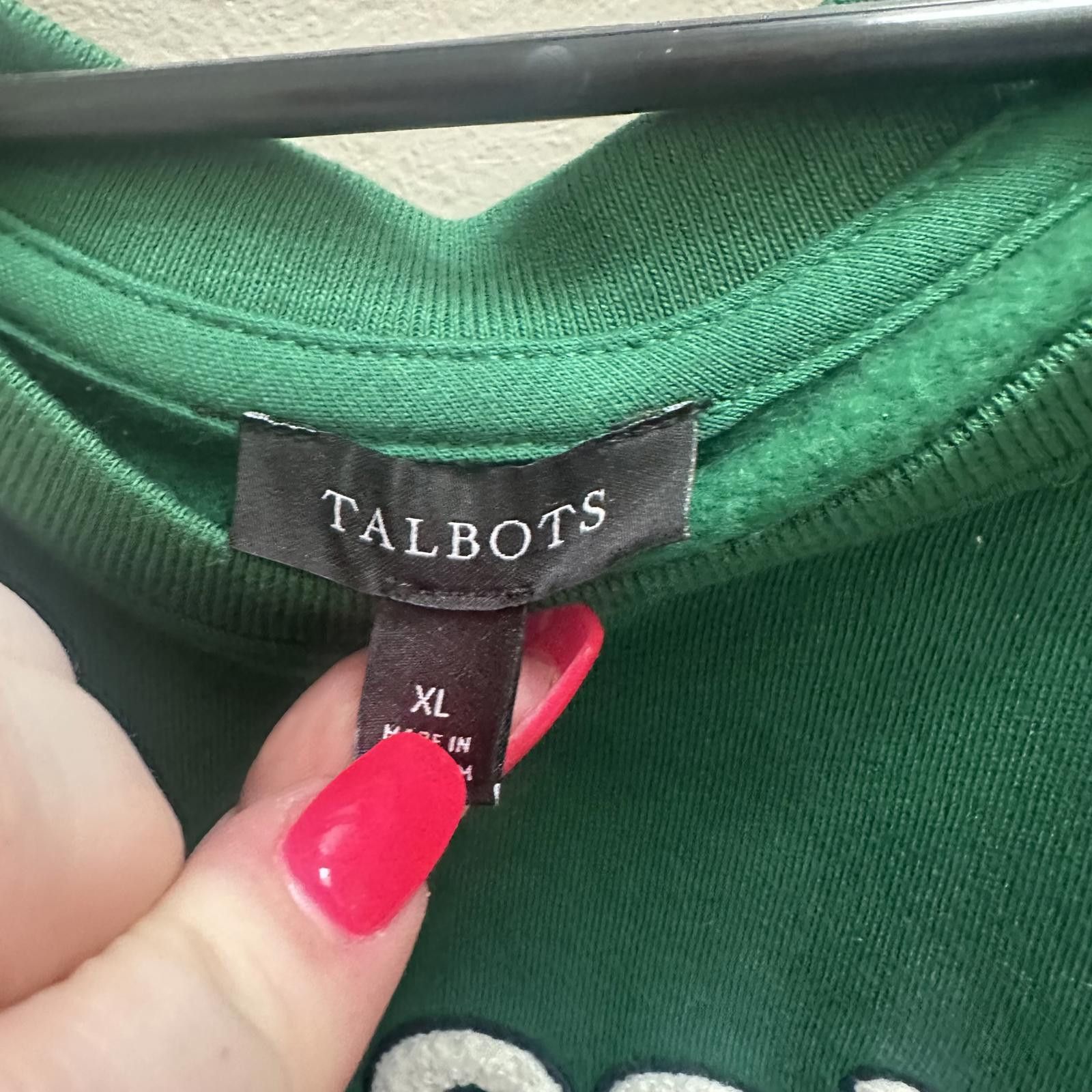 Designer Talbots C'est La Vie Green Pullover Sweatshirt - XL Size XL / US 12-14 / IT 48-50 - 2 Thumbnail