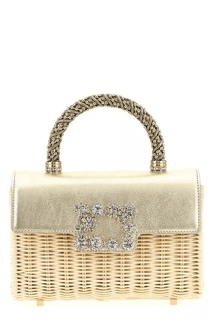 Roger Vivier ROGER VIVIER Efflorescence Mini Gold Top Handle Bag Size ONE SIZE - 1 Thumbnail