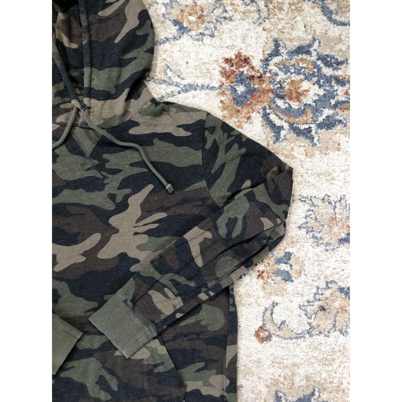 Aeropostale Aeropostale Hoodie Shirt Mens M Green Camo Lightweight Pullover Pocket Camouflage Army Pattern Size US M / EU 48-50 / 2 - 4 Thumbnail