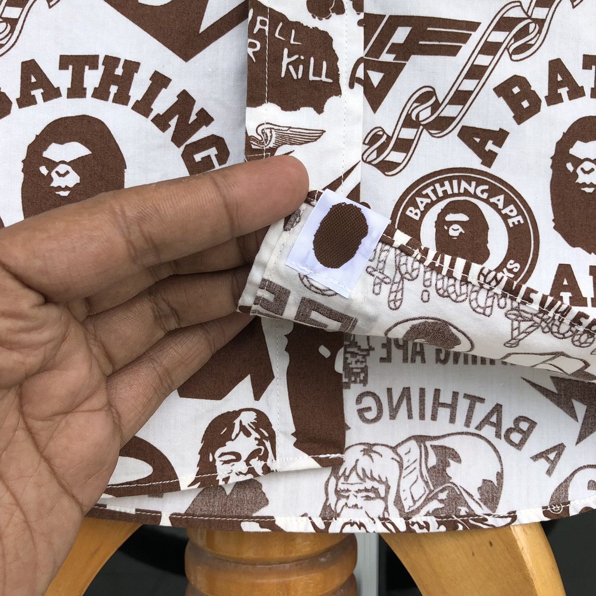 Bape Newspaper Logo Button Up Shirt Size US M / EU 48-50 / 2 - 18 Thumbnail
