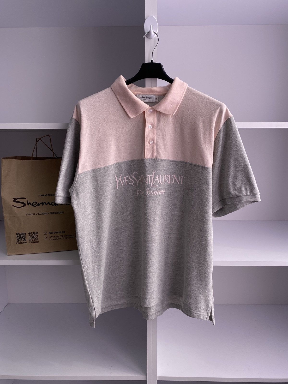 Designer × Vintage × Yves Saint Laurent Vintage YSL Polo Shirt YSL Tee Big Logo Size US XXL / EU 58 / 5 - 1 Thumbnail