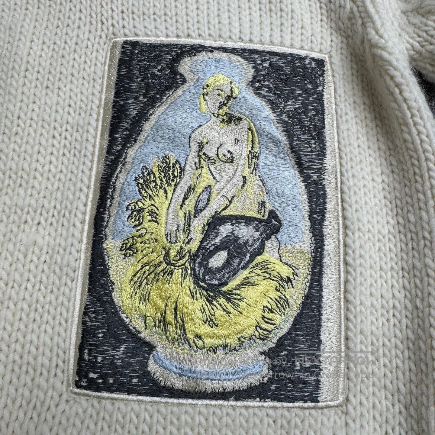 Dior Dior Embroidered mermaid V-neck wool knit sweater| Size US M / EU 48-50 / 2 - 3 Thumbnail