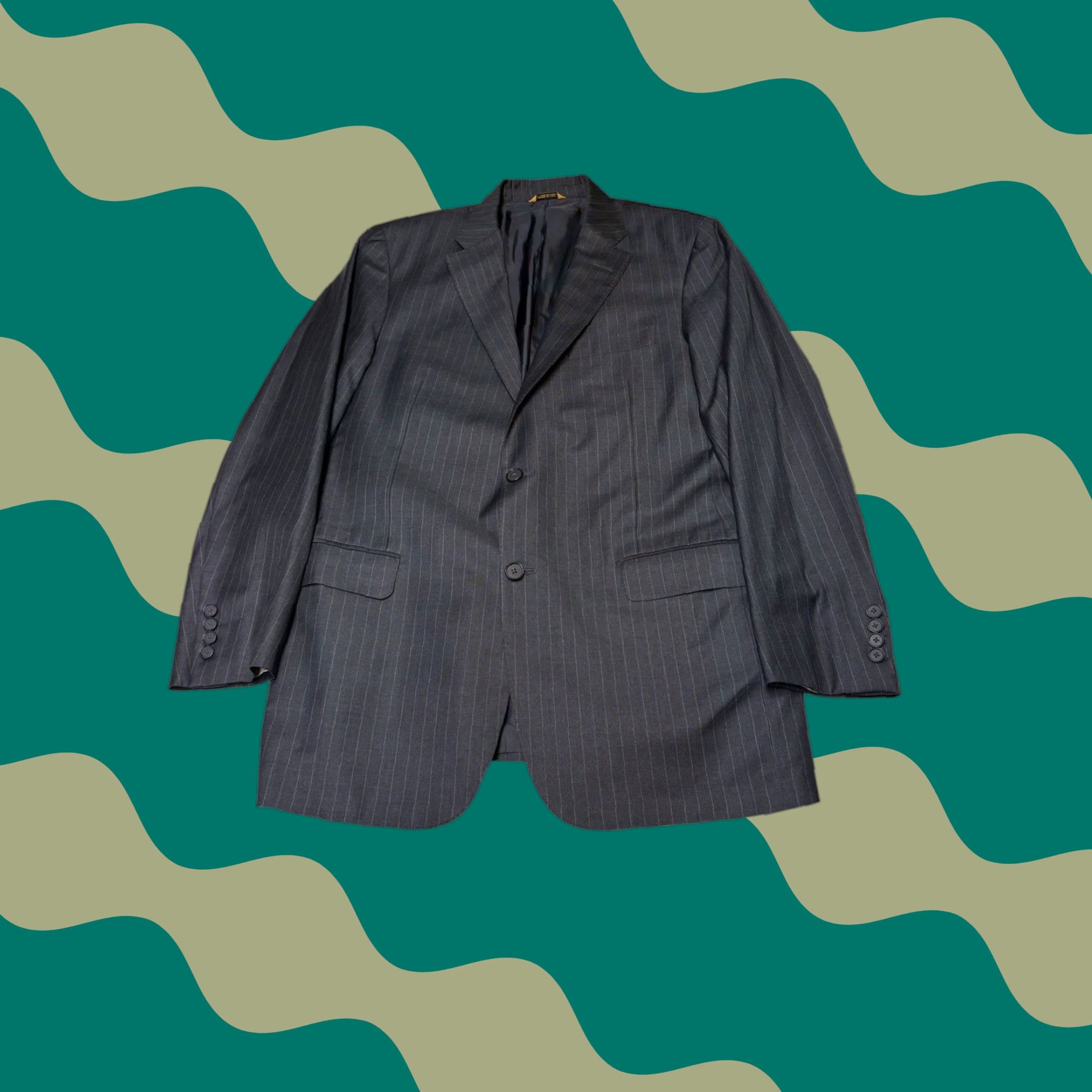 Loro Piana Hickey Freeman Blazer Loro Piana Super 150s Wool Pinstripe 42L Charcoal Size 42R - 1 Thumbnail