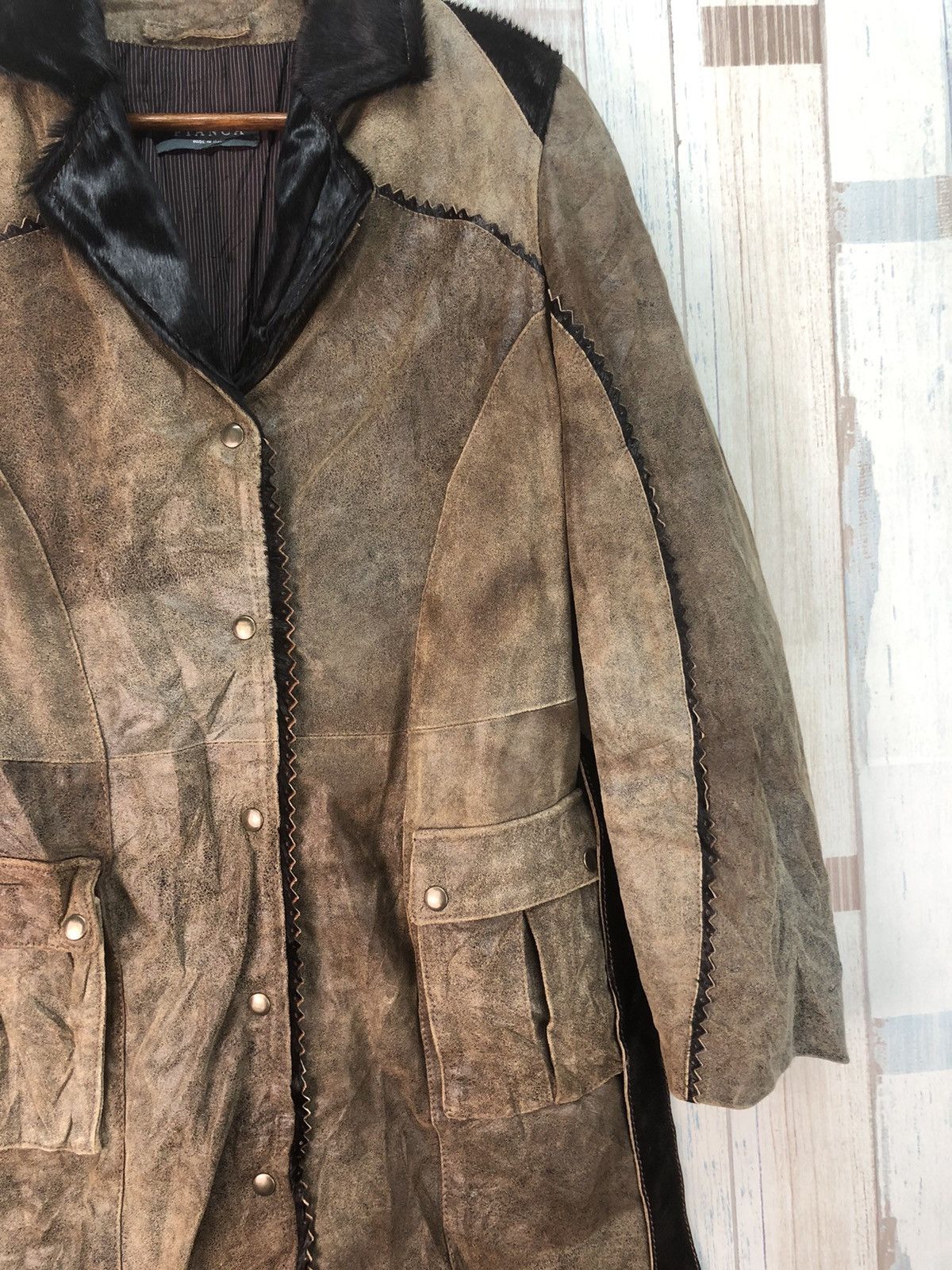 Genuine Leather × Vintage Vintage Pianca Leather Long Jacket Size S / US 4 / IT 40 - 5 Thumbnail