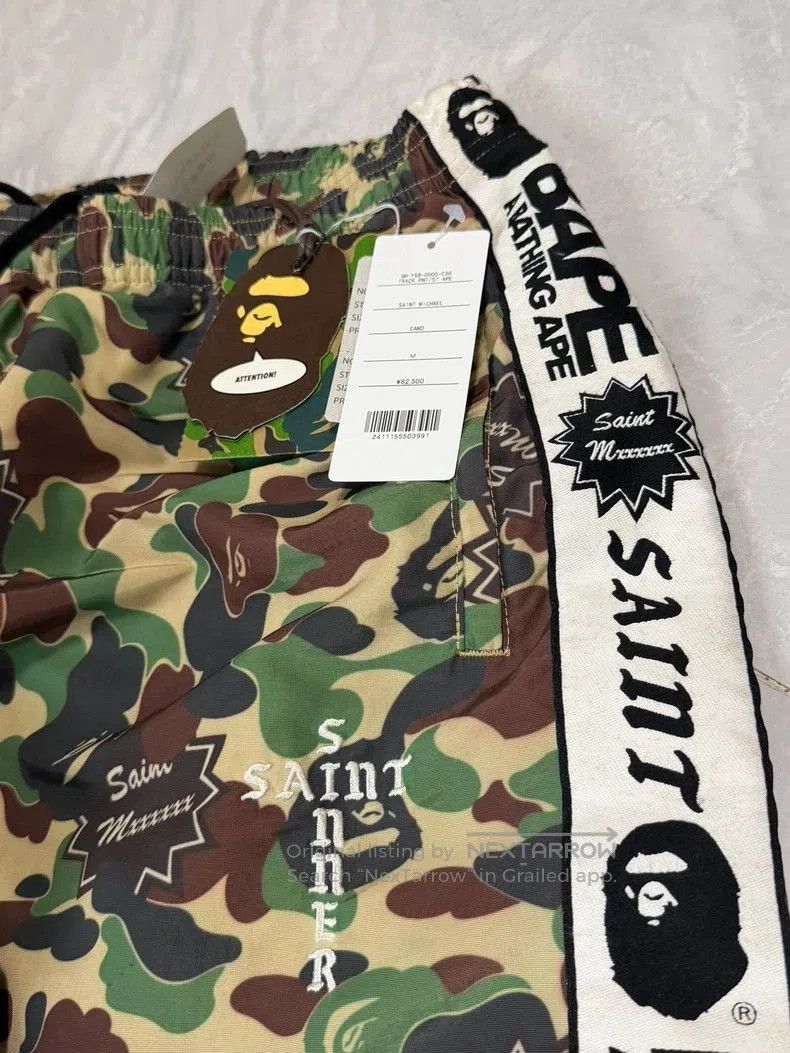 Bape SAINT Mxxxxxx x BAPE Camo Track Pants. Size US 32 / EU 48 - 5 Thumbnail