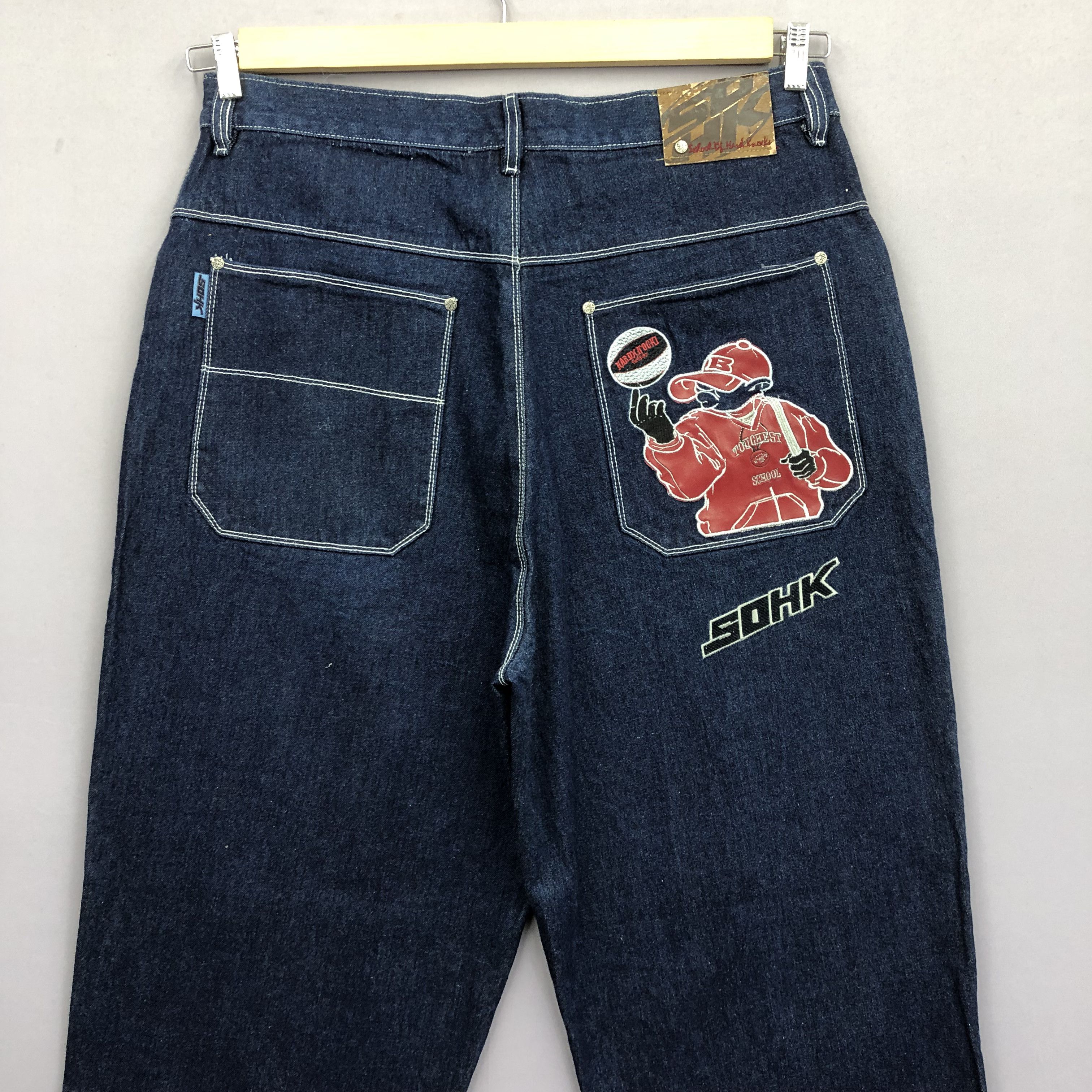 JNCO Crazy Vintage 90s JNCO Style Baggy Jeans SOHK Skater Denim Size US 38 / EU 54 - 3 Thumbnail