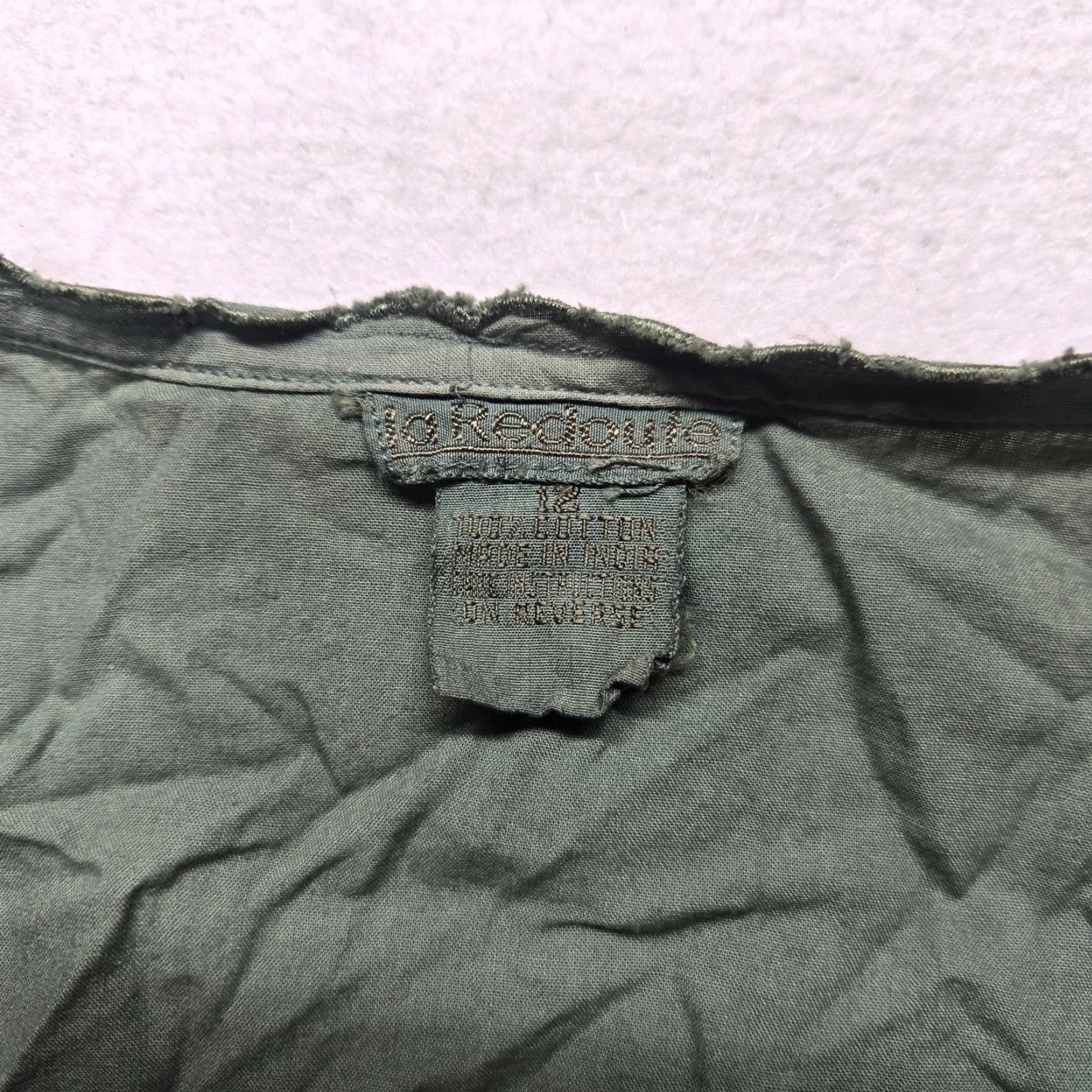 Vintage VINTAGE La Redoute Women's Cropped Sleeveless Button-Up Shirt Size 12 Green Blouse Office Casual Size XL / US 12-14 / IT 48-50 - 2 Thumbnail