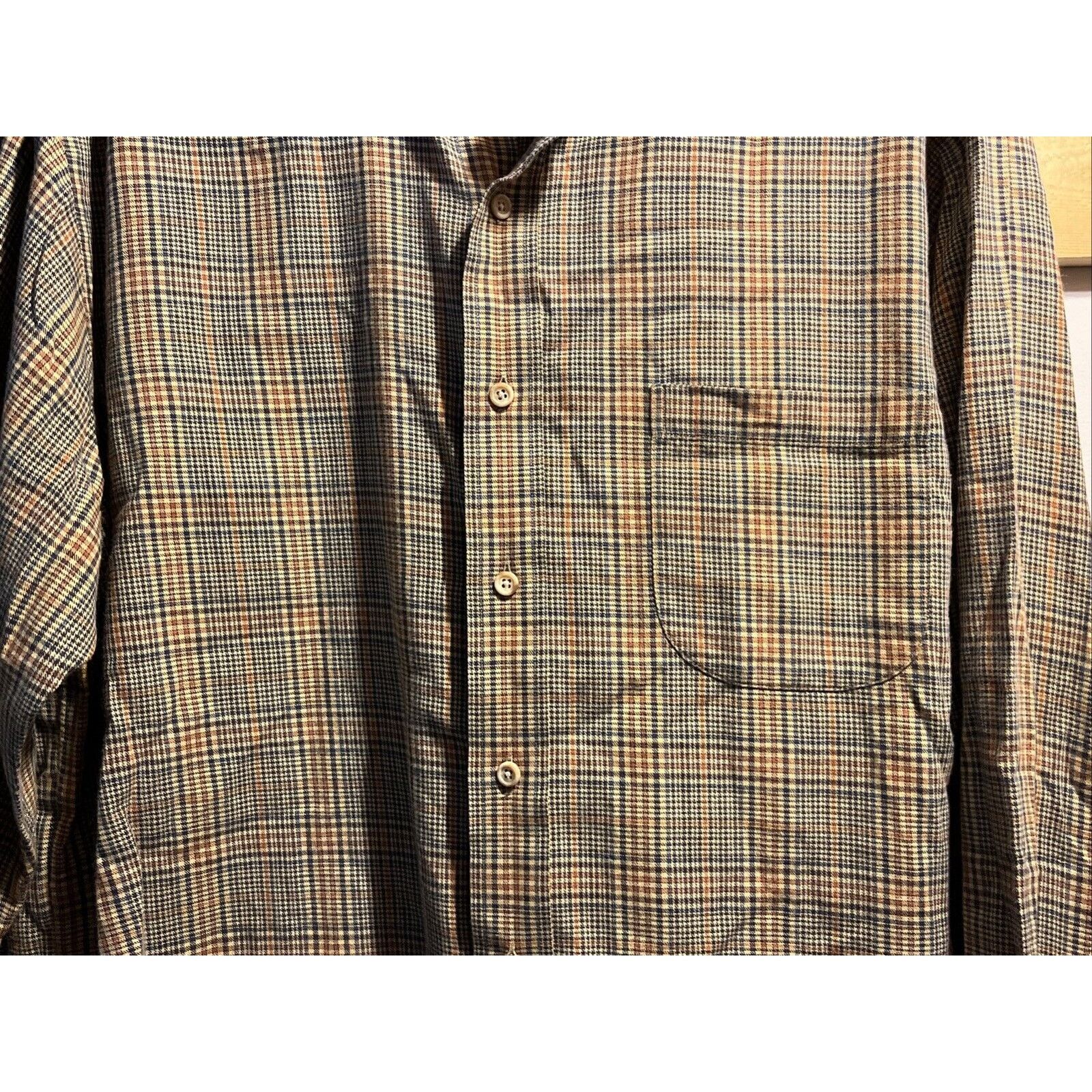 Viyella VTG Wool Cotton Blend Shirt Mens L Multicolor Plaid