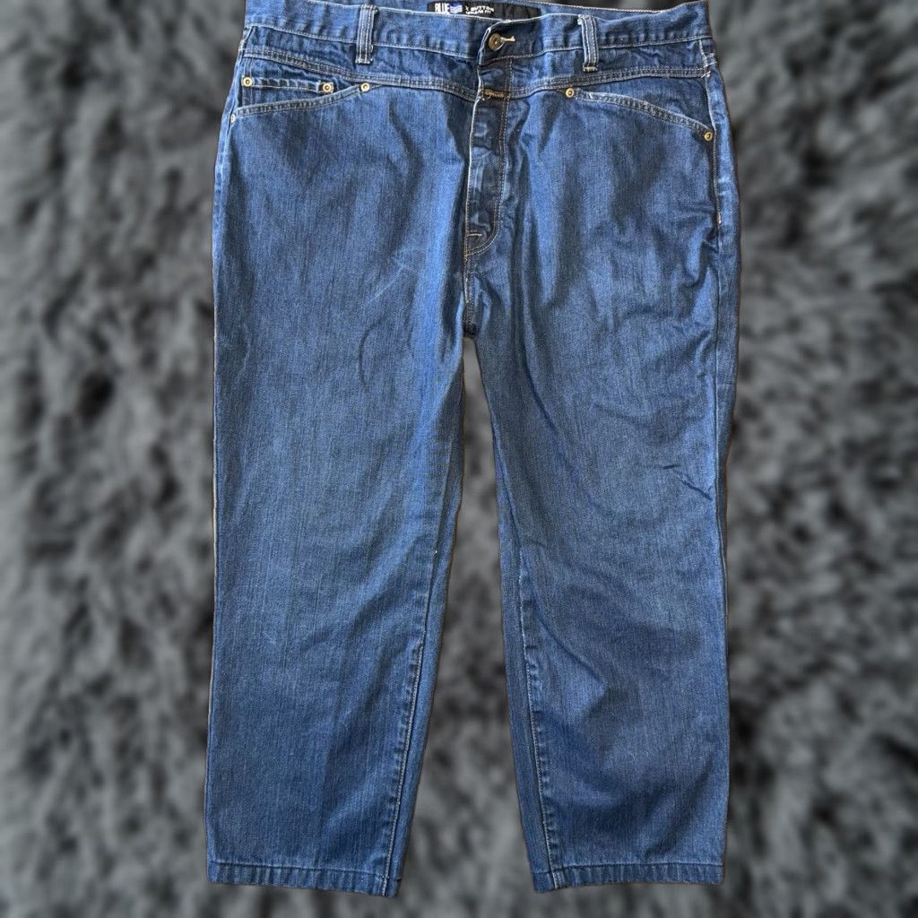 Denime VINTAGE Marithe Francois Girbaud Jeans Mens 40x24 Blue Wide-Leg Baggy Denim Y2K Retro 90s Hip Hop Streetwear Mens Size US 40 / EU 56 - 1 Thumbnail
