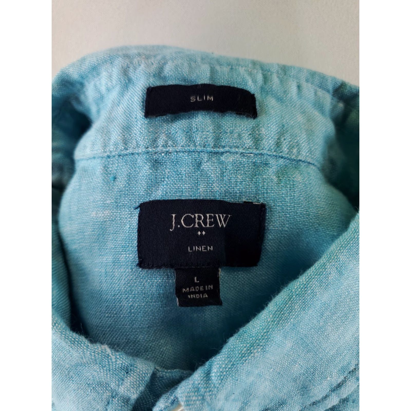 J.Crew J.CREW Slim Button Down Shirt Long Sleeve 100% Linen Light Blue Mens L Blue Shirt Mens Long Sleeve Slim Button-Down Linen 100% Linen SV Size US L / EU 52-54 / 3 - 2 Thumbnail