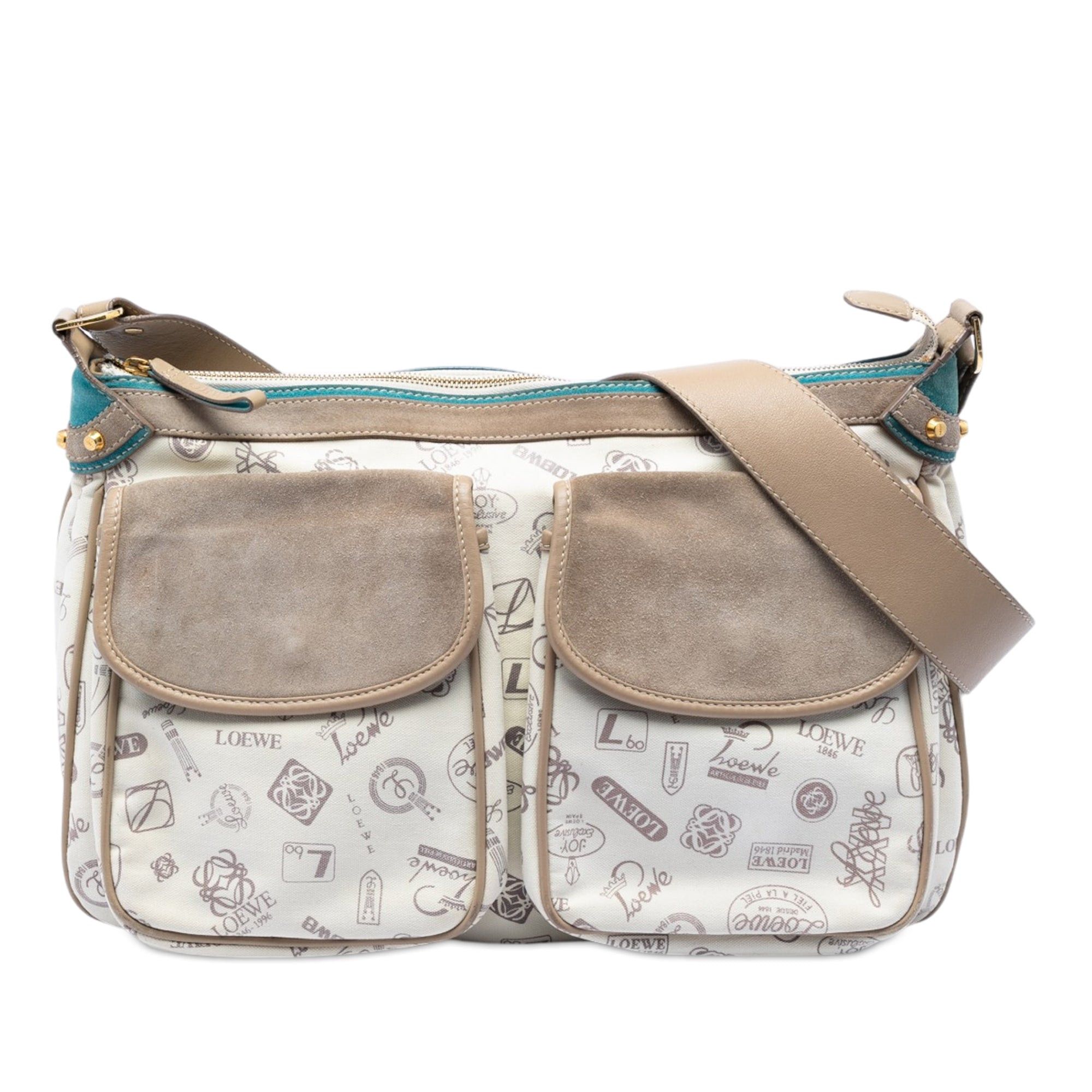 Loewe 160th Anniversary Suede Trimmed Canvas Crossbody Size ONE SIZE - 1 Thumbnail