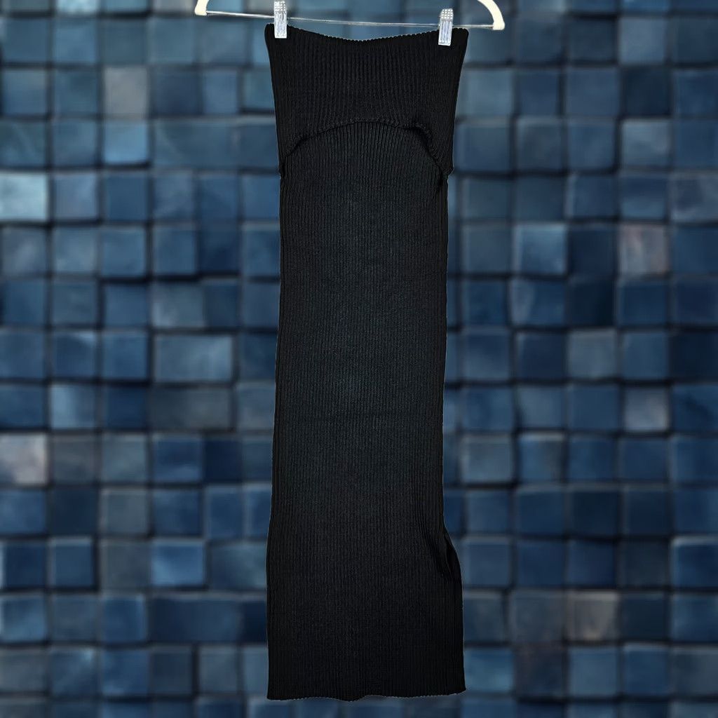 Zara VINTAGE? ZARA The Knitwear Collection Women's Black Ribbed Folding waist Skirt Size S NEW Size 28" / US 6 / IT 42 - 1 Thumbnail