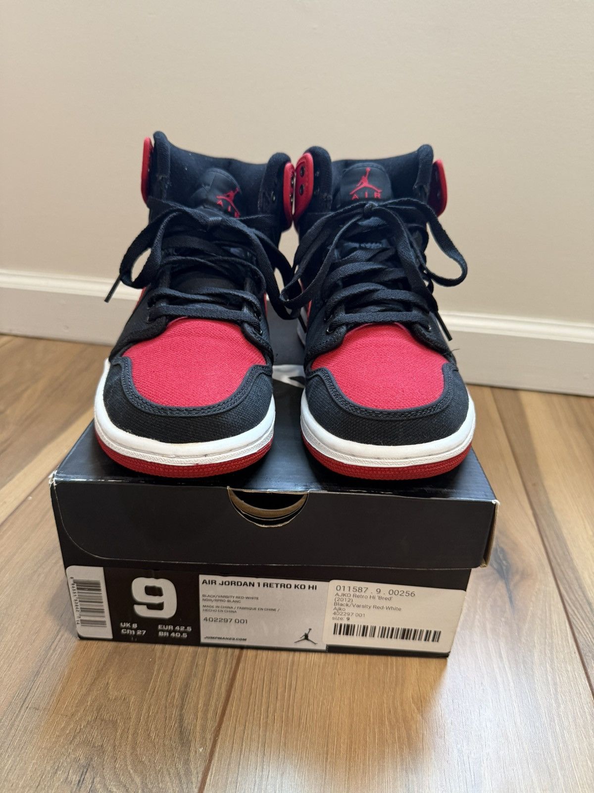 Jordan Brand 2012 AJKO Air Jordan 1 “Bred” Size US 9 / EU 42 - 1 Thumbnail