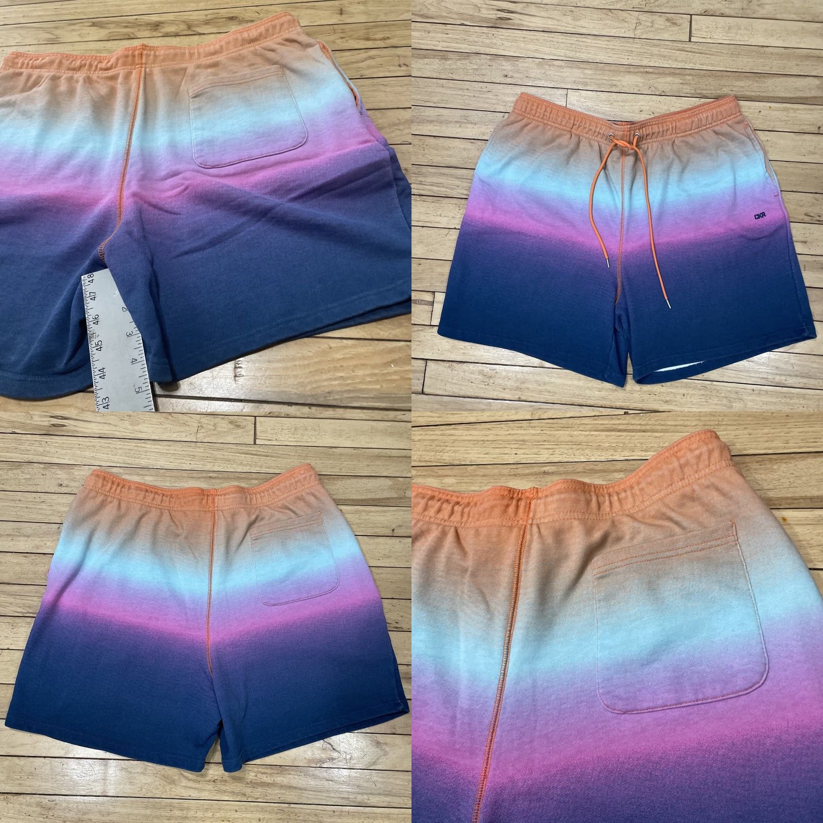 Vintage LCKR Shorts Men 2X Drawstring Stretch Pastel Orange Purple Gradient Sweatshorts Size US 39 - 9 Thumbnail