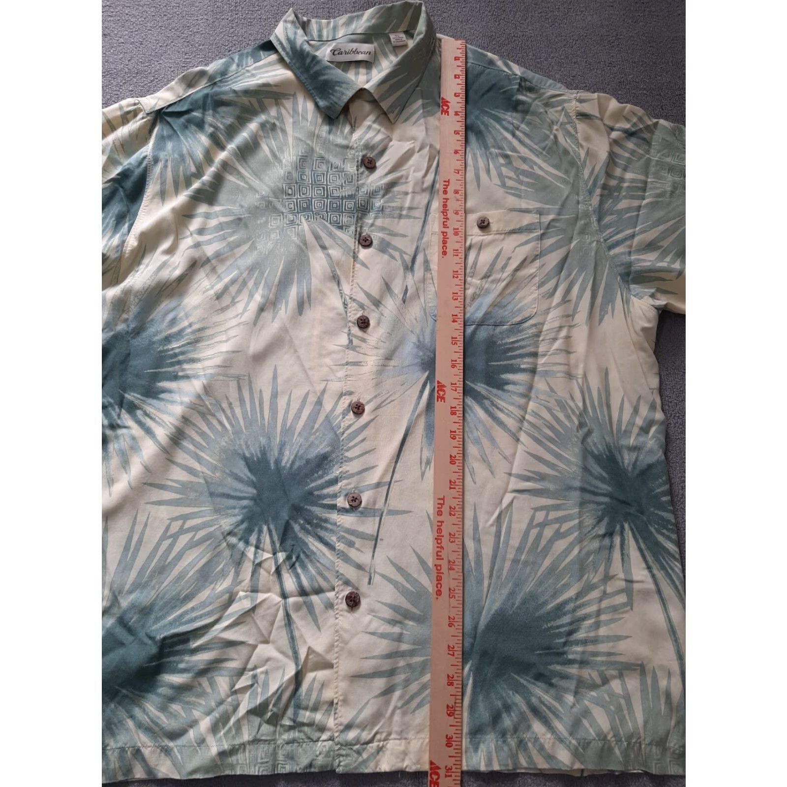 Vintage Caribbean Hawaiian Floral Print Button-Down Shirt Mens XL Rayon Short Sleeve Size US XL / EU 56 / 4 - 3 Thumbnail