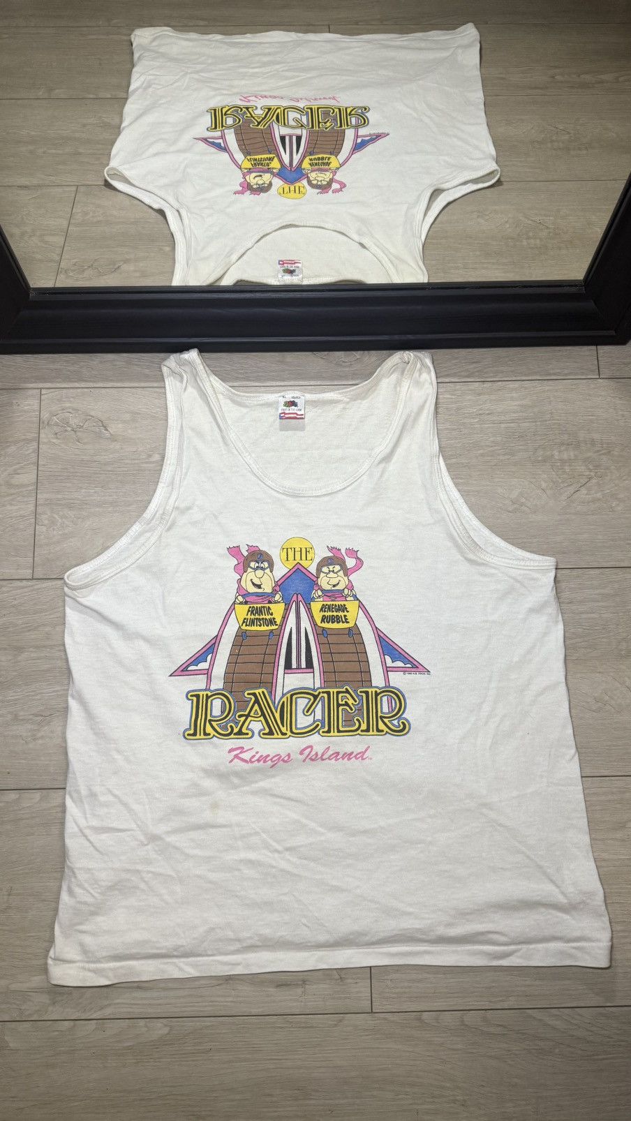 Fruit Of The Loom Vintage / Y2K Kings Island The Racer Rollercoaster Tank Top Size US XL / EU 56 / 4 - 1 Thumbnail