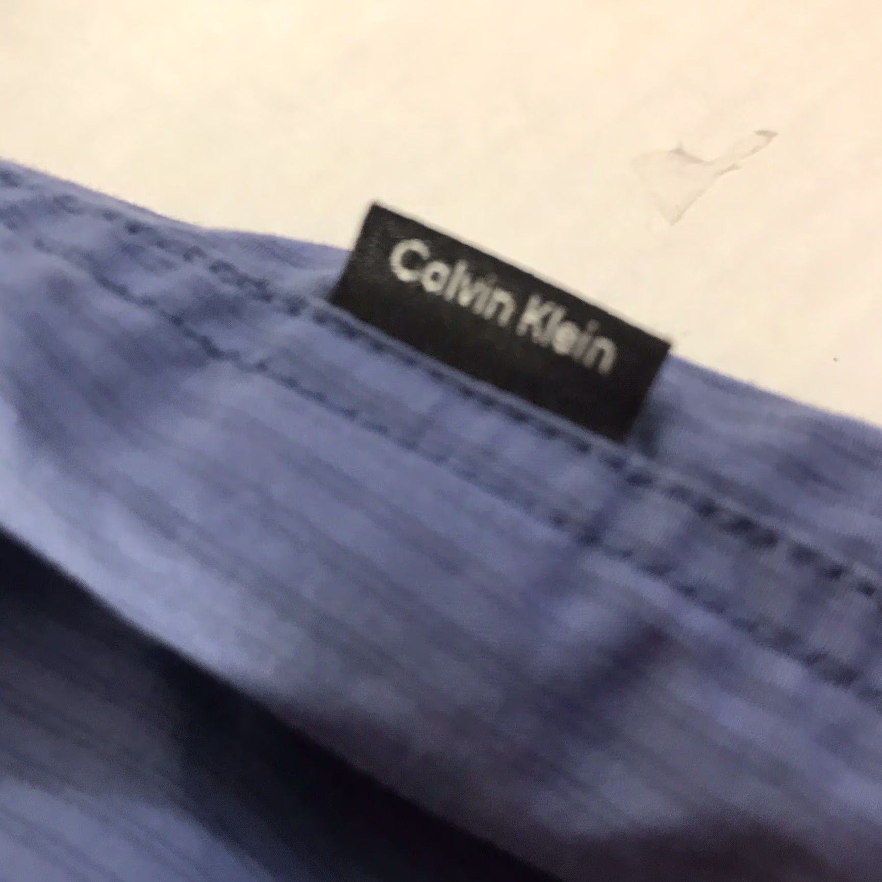 Calvin Klein Calvin Klein Blue Pinstripe Dress Shirt Mens XL Slim Fit Button-Down Long Sleeve Size 46R - 3 Thumbnail
