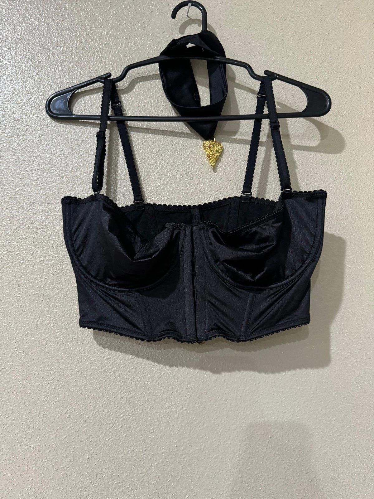 Kim Kardashian SKIMS STRETCH SATIN PENDANT CROPPED CORSET Size L / US 10 / IT 46 - 2 Thumbnail