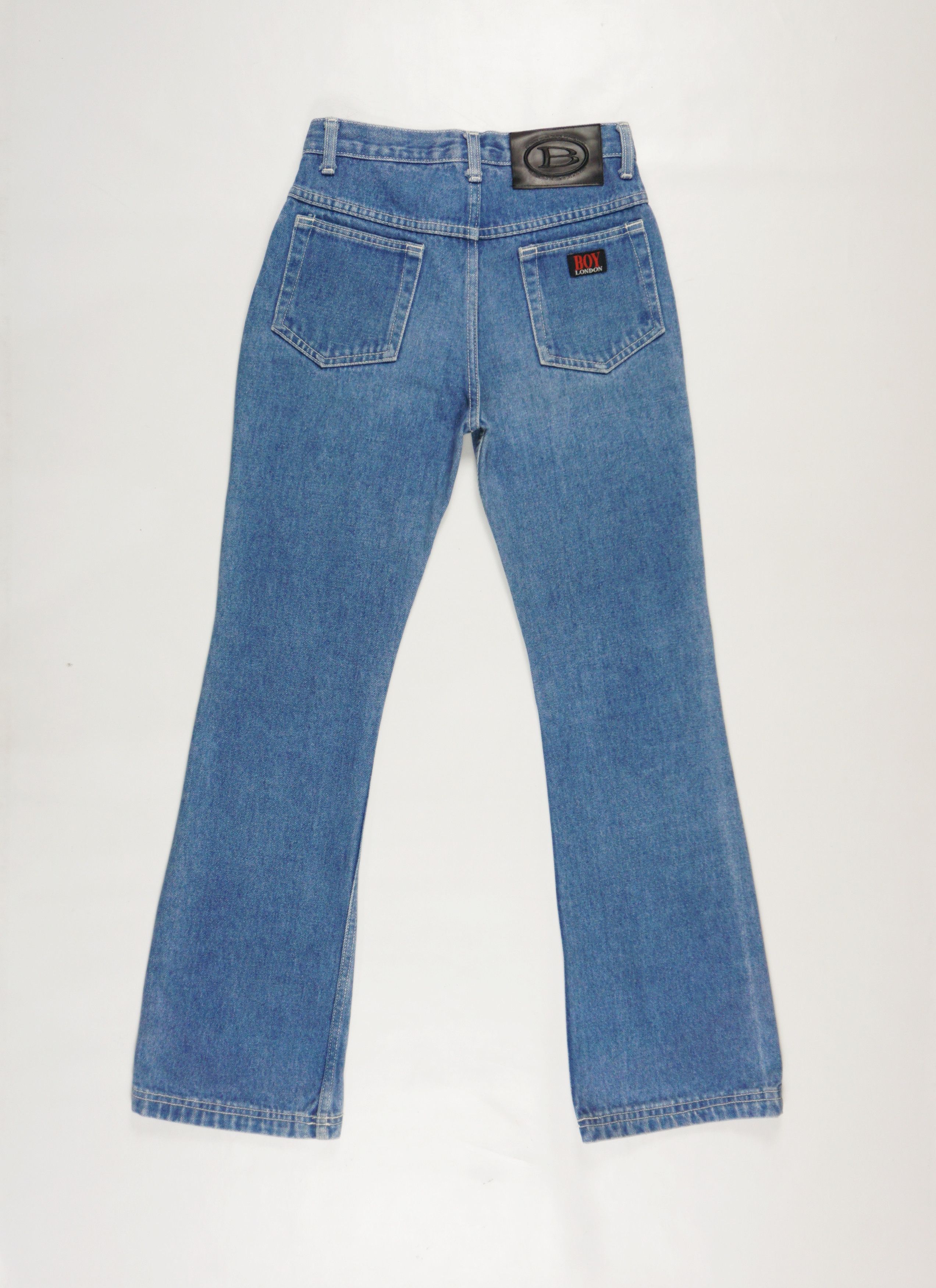 Boy London Vintage Made in USA Petite Medium Rise Flare Blue Jeans Size 27" / US 4 / IT 40 - 2 Thumbnail