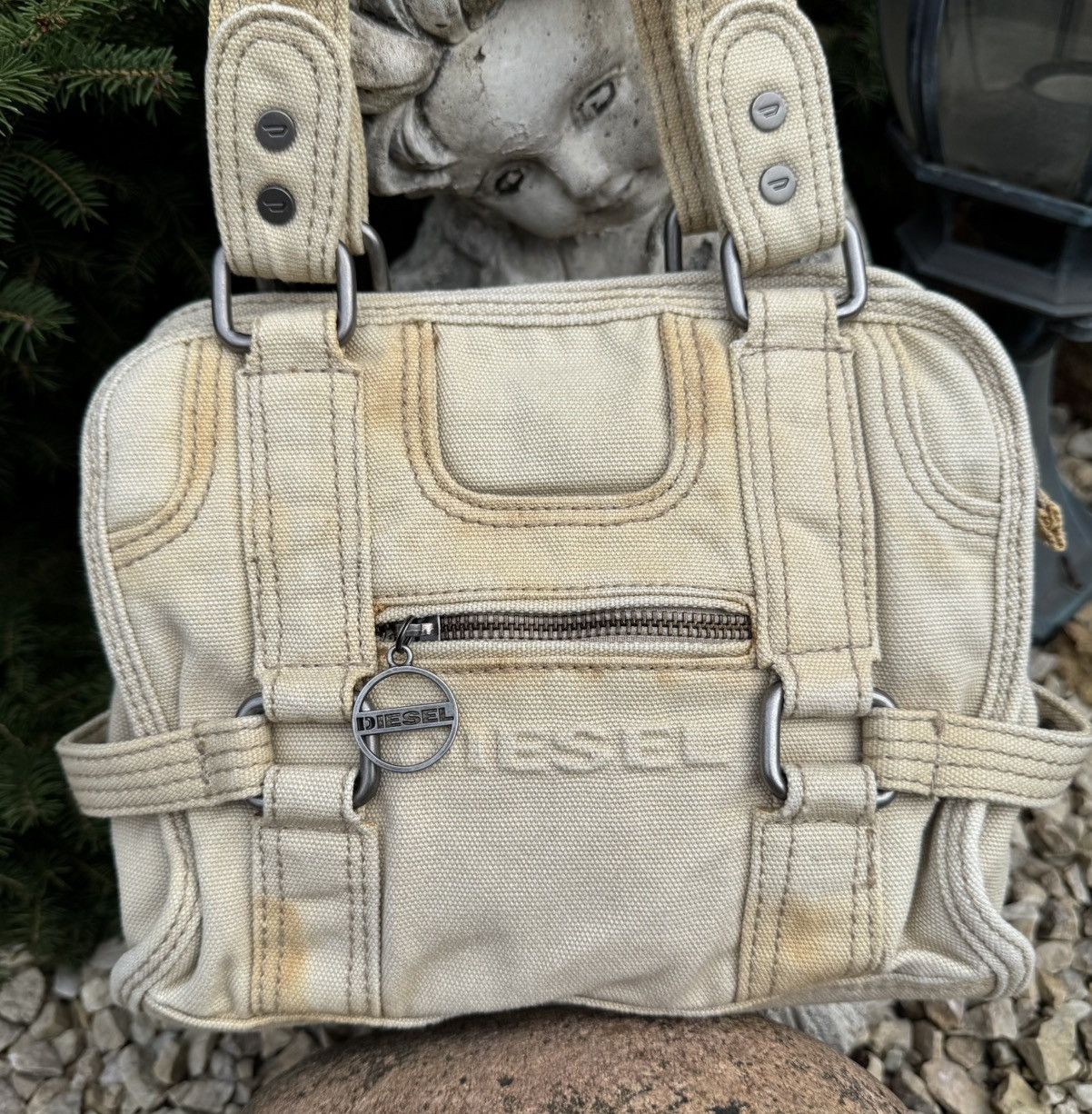 Diesel DIESEL Denim Distressed Handbag Y2K Cargo Utility Military Size ONE SIZE - 3 Thumbnail
