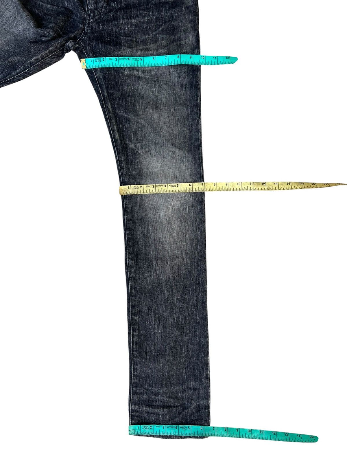 Shellac Jama Rico Japan Faded Distressed Ankle Zipper Denim Jeans Size US 29 - 5 Thumbnail