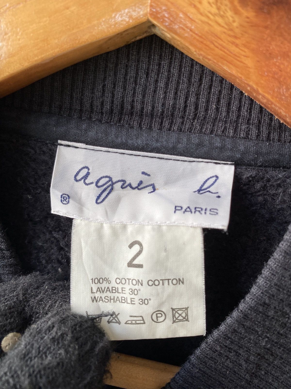 agnes b. Agnes B Faded Black Bomber Sweat Jacket Size US M / EU 48-50 / 2 - 10 Thumbnail